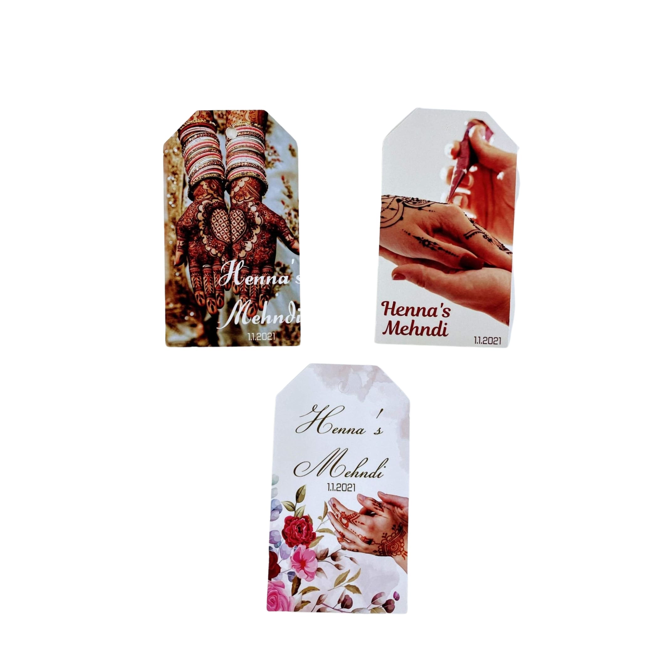 16 customized wedding tags hena gift indian favor mend