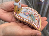 Marble Chopra, Peacock Haldi Kumkum Holder, Pooja Favor, Diwali Gift, Diwali Favor, Deewali Decor, Pooja Item