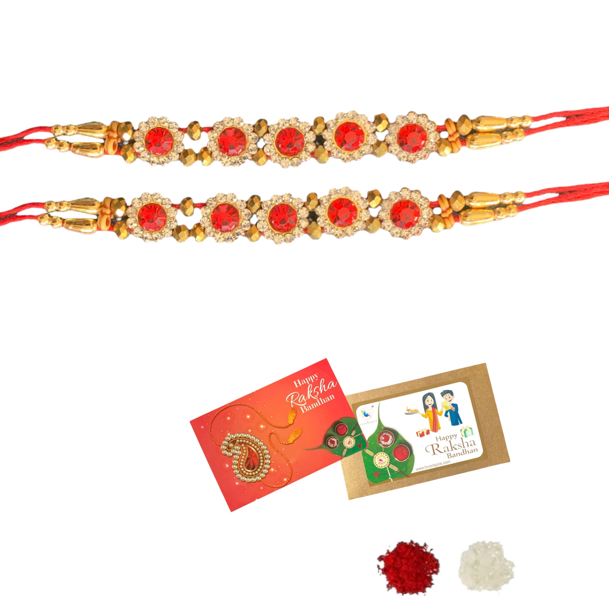 2 diamond designer rakhi for brother gift hamper bhai