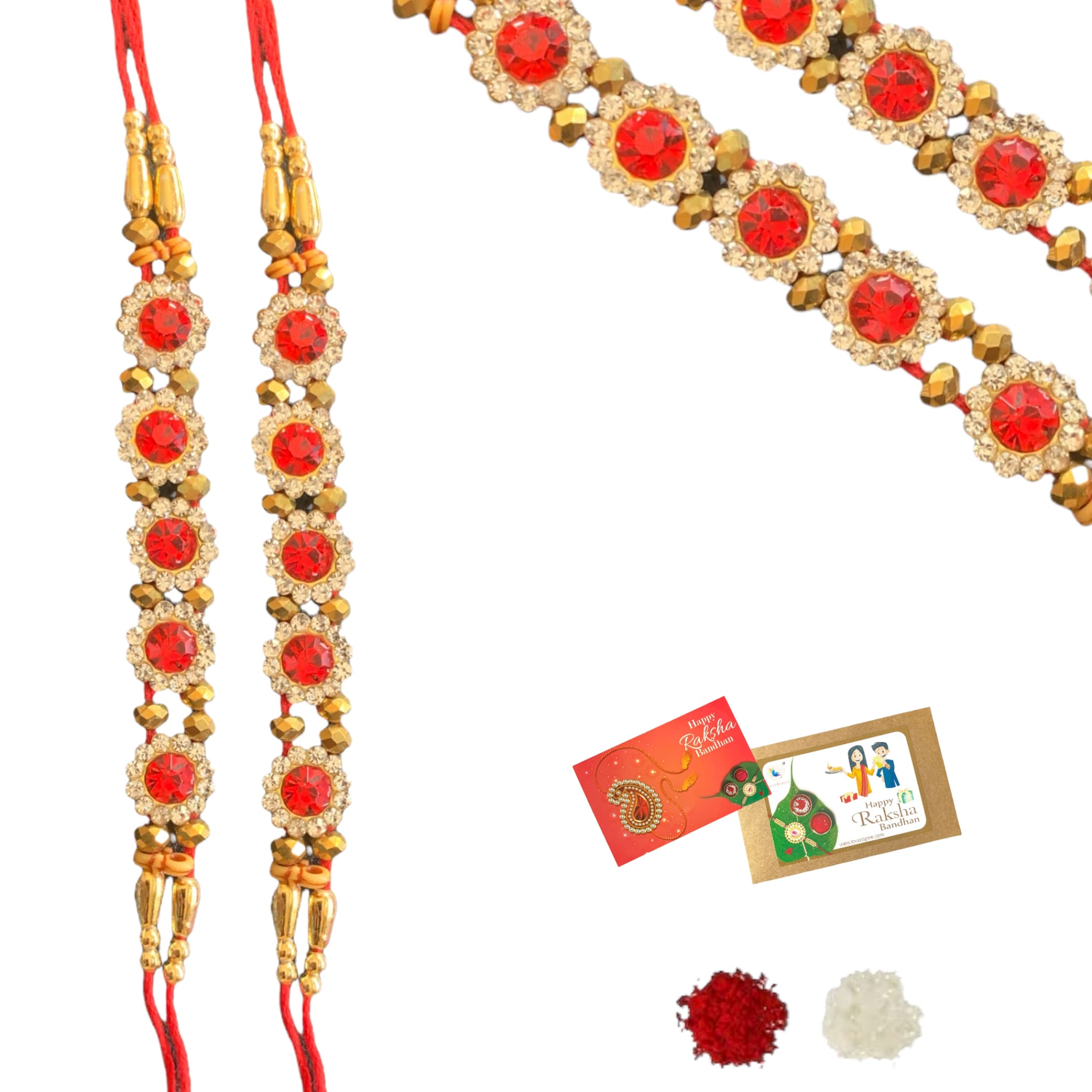 2 diamond designer rakhi for brother gift hamper bhai