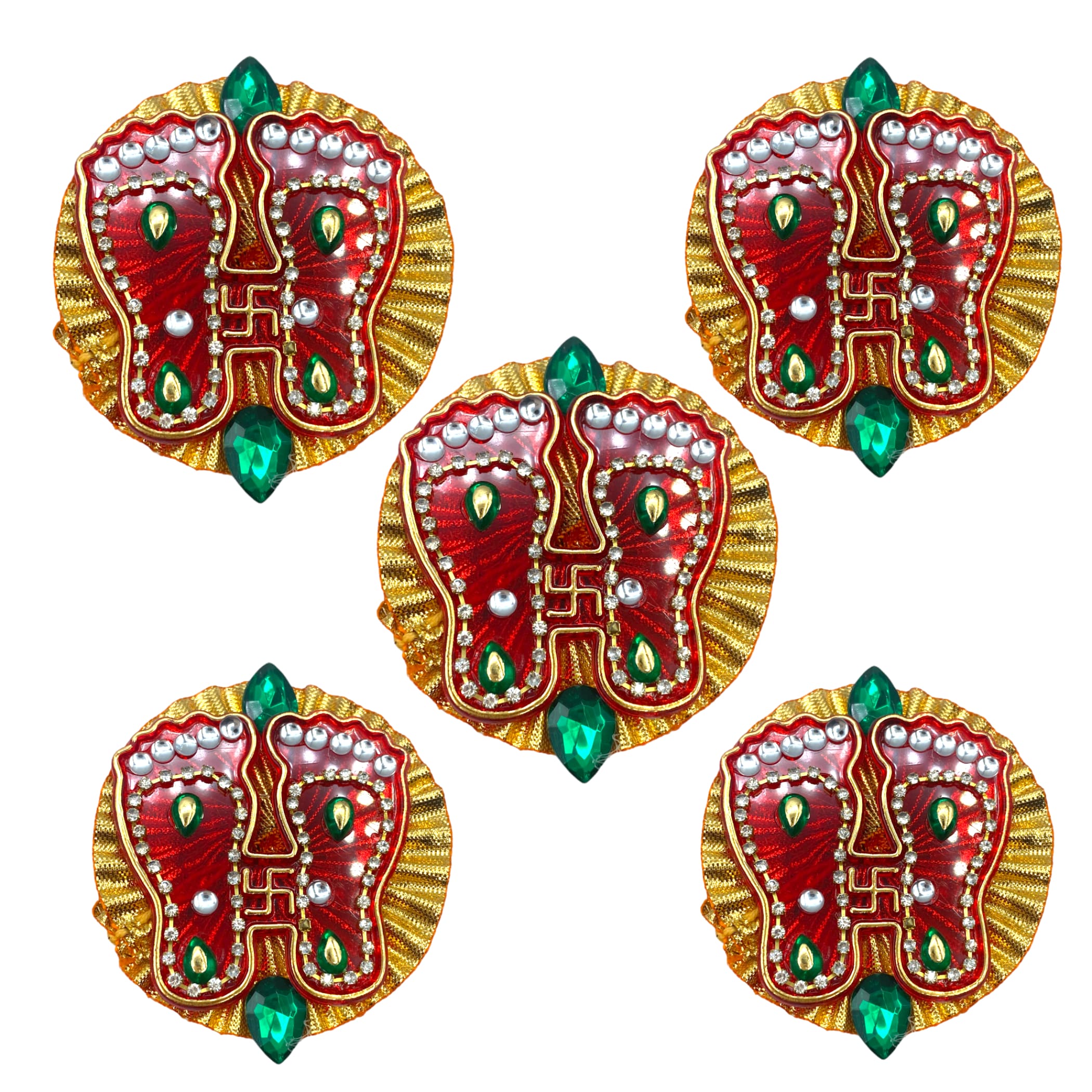 2 pairs acrylic laxmi feet hindu diwali decor vara lakshmi