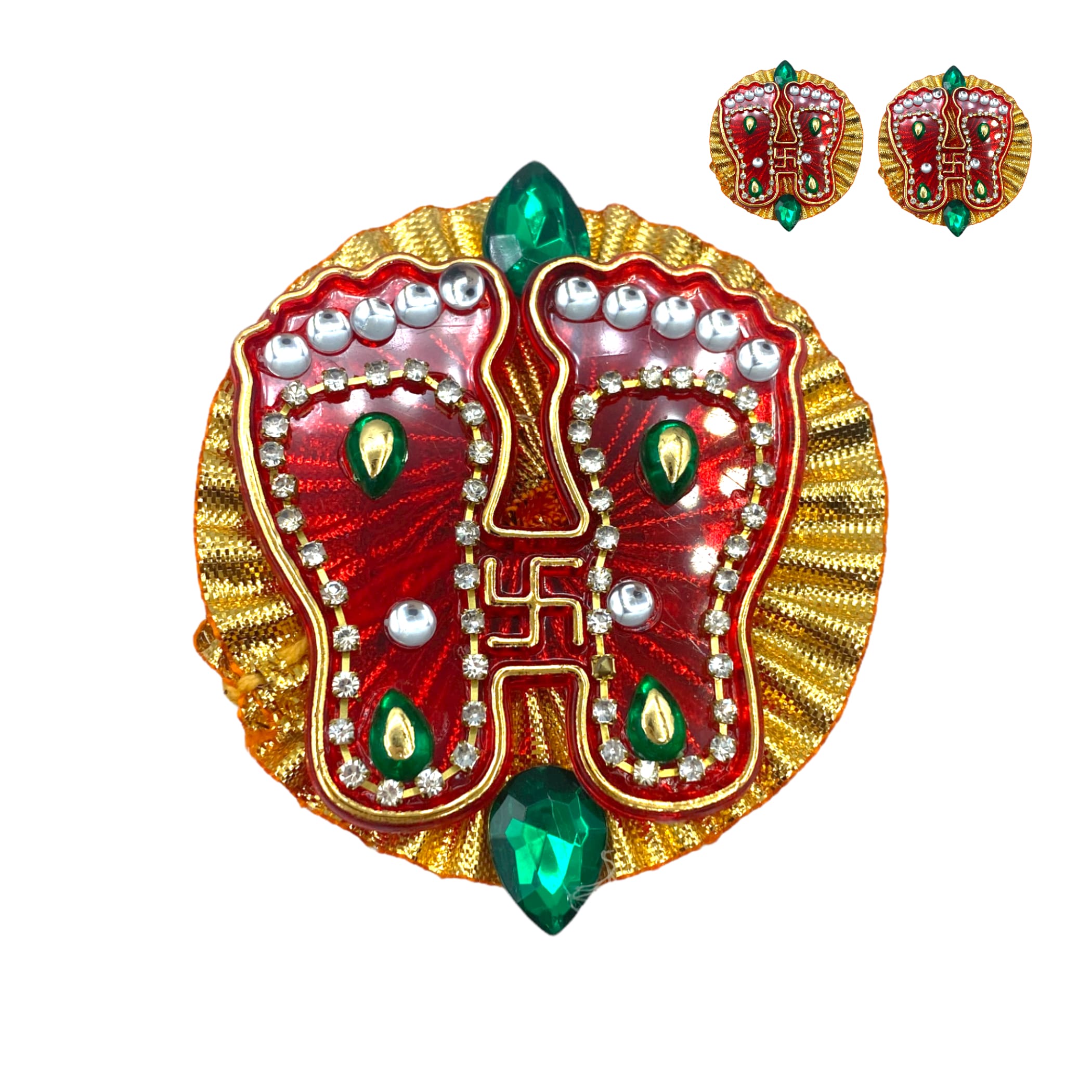 2 pairs acrylic laxmi feet hindu diwali decor vara lakshmi