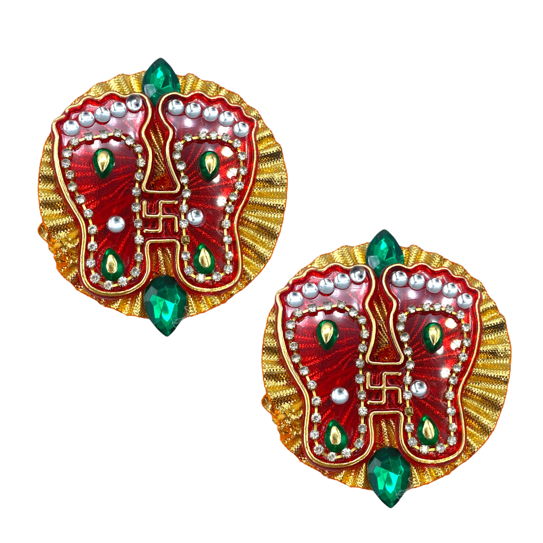 2 pairs acrylic laxmi feet hindu diwali decor vara lakshmi
