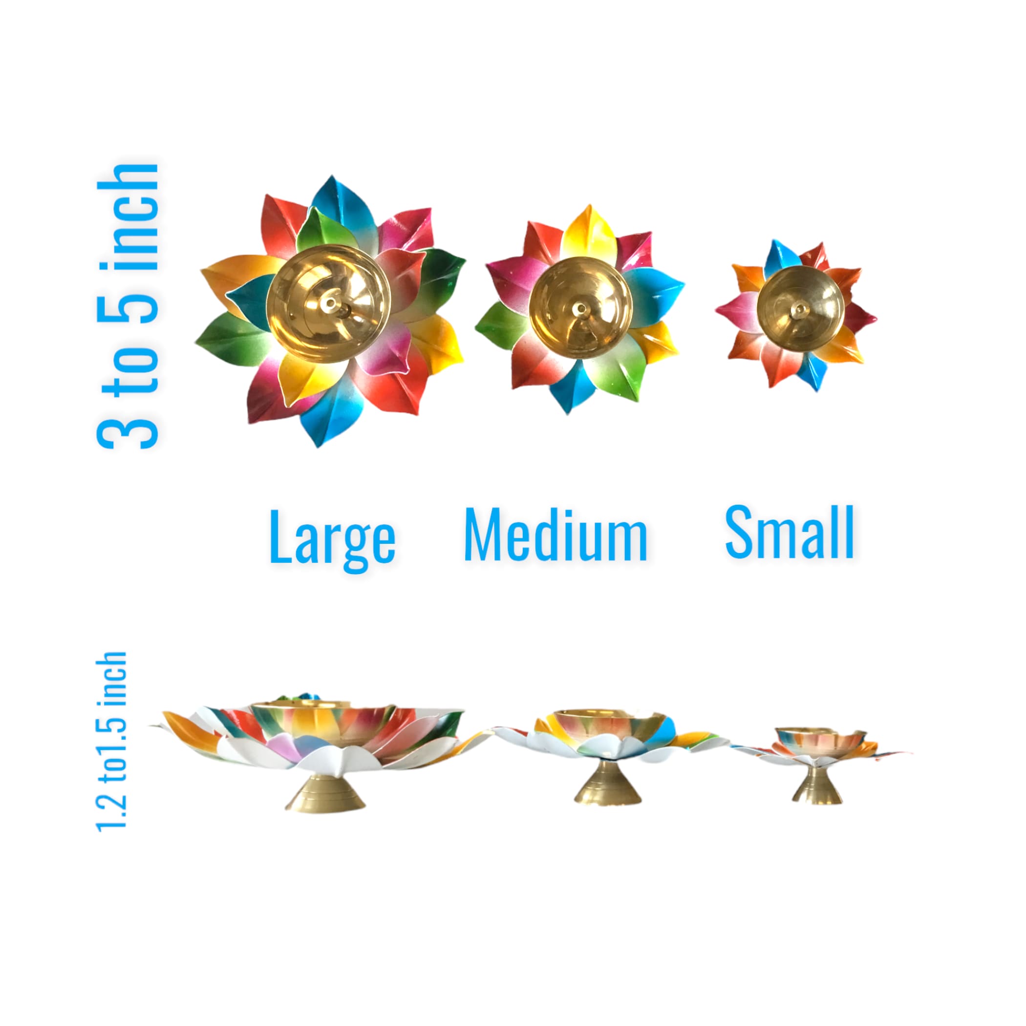 2 pcs lotus brass diya for pooja diwali gift lamp deewali