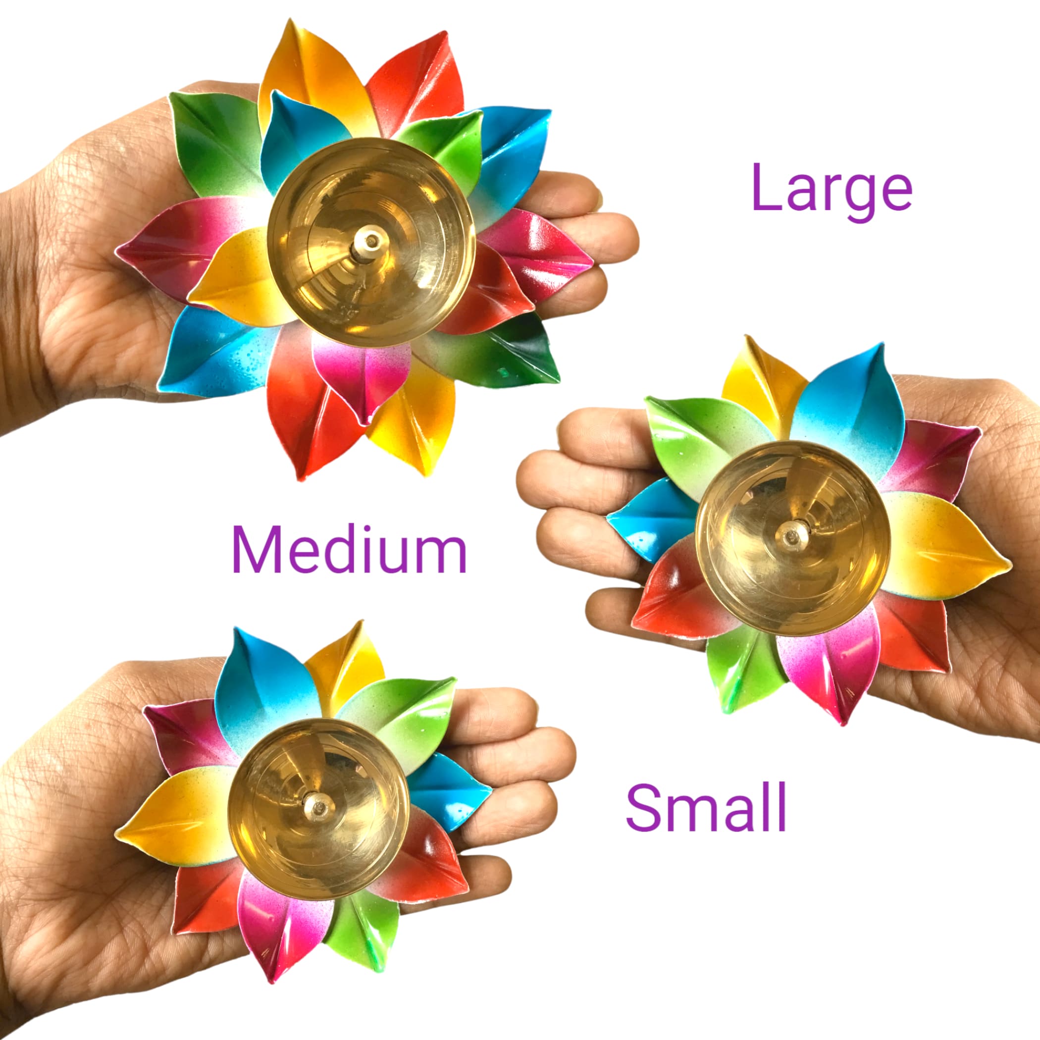 2 pcs lotus brass diya for pooja diwali gift lamp deewali