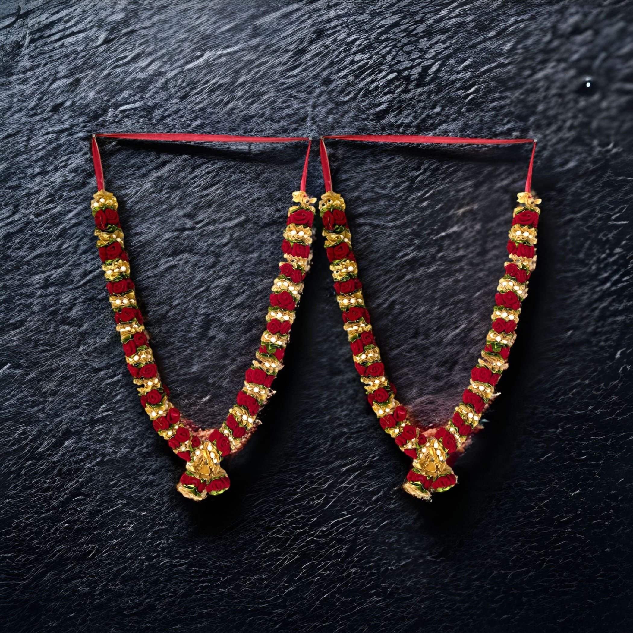 2ct varmala wedding garland artificial maroon rose shadi