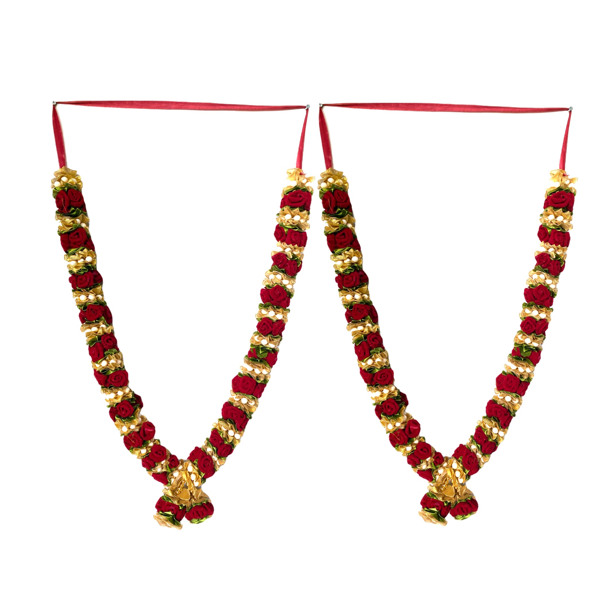 2ct varmala wedding garland artificial maroon rose shadi