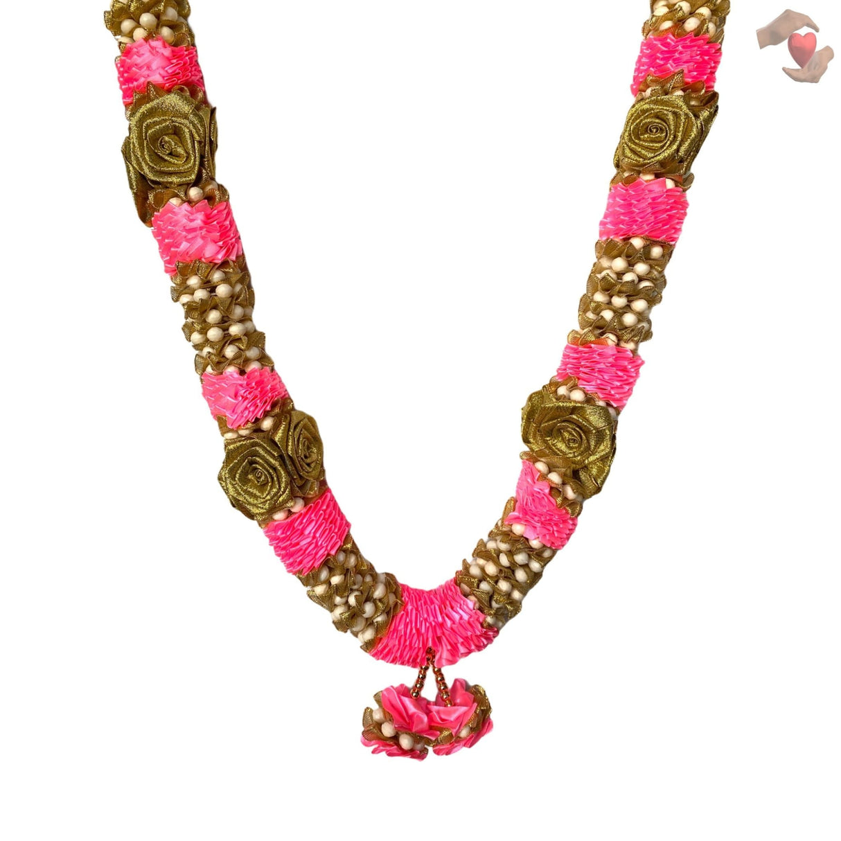 Pack of 2 varmala wedding garland pink gold rose indian