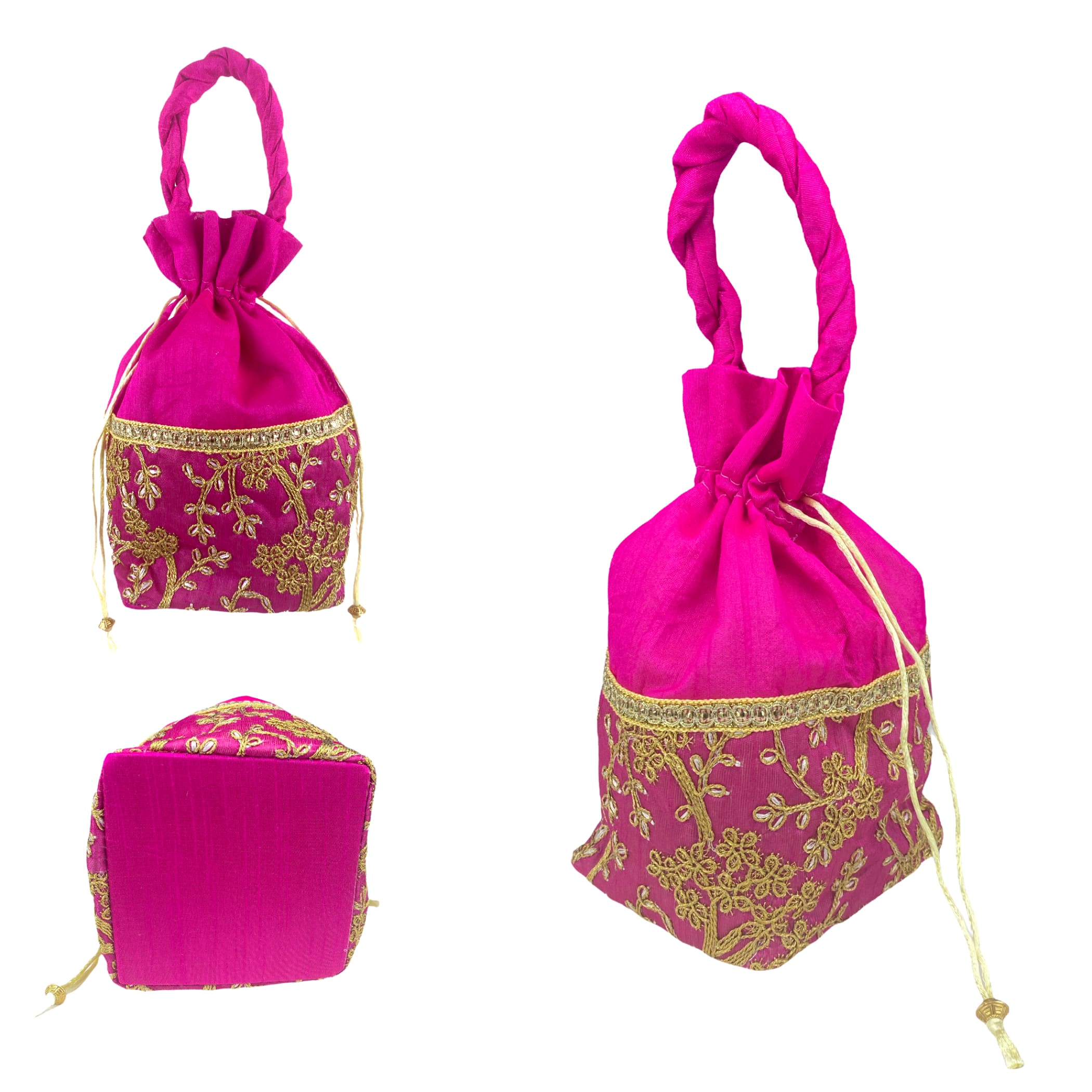 3 potli bags eid gift indian women zari ethnic hand wedding