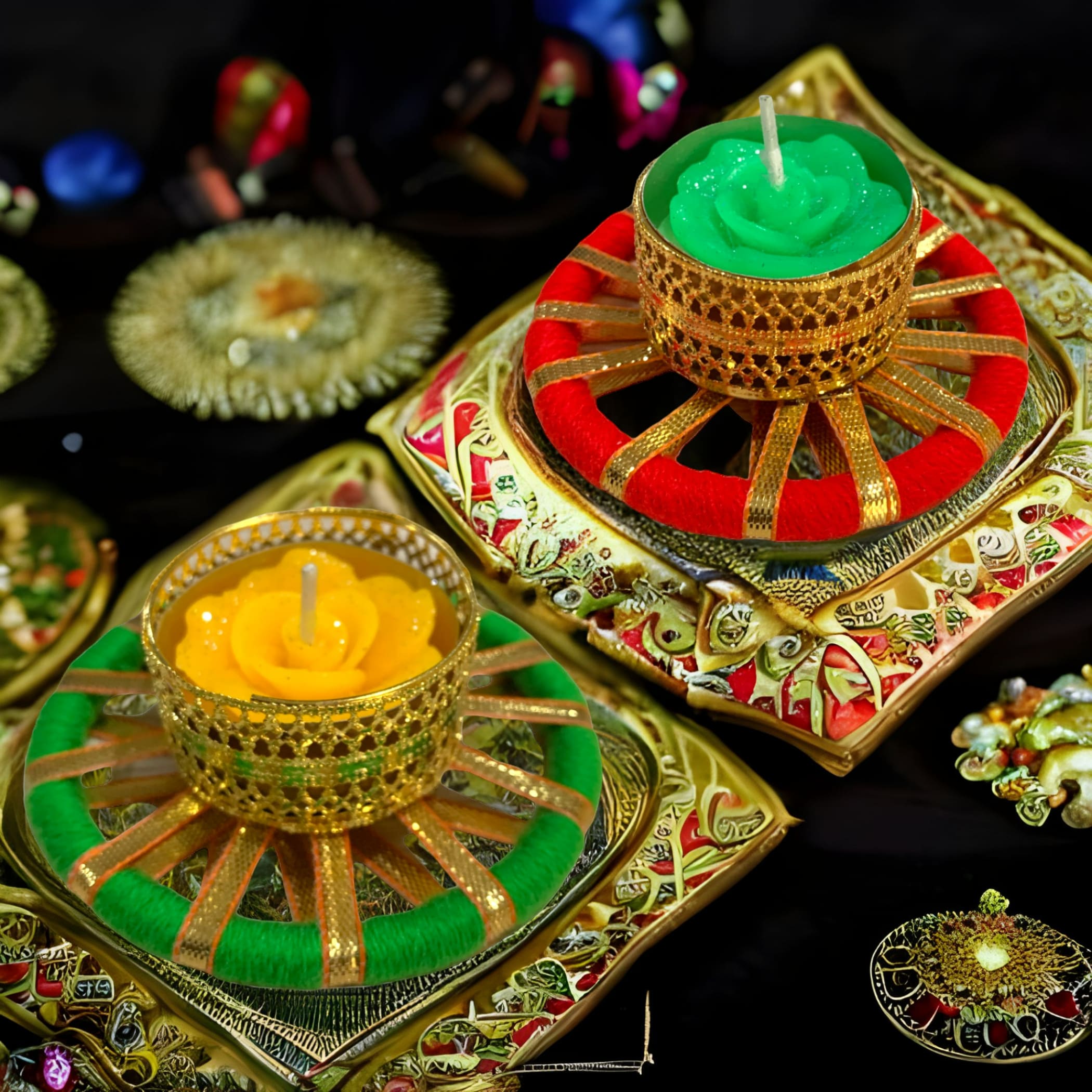 4 ct tealight candle holders eid decoration diwali