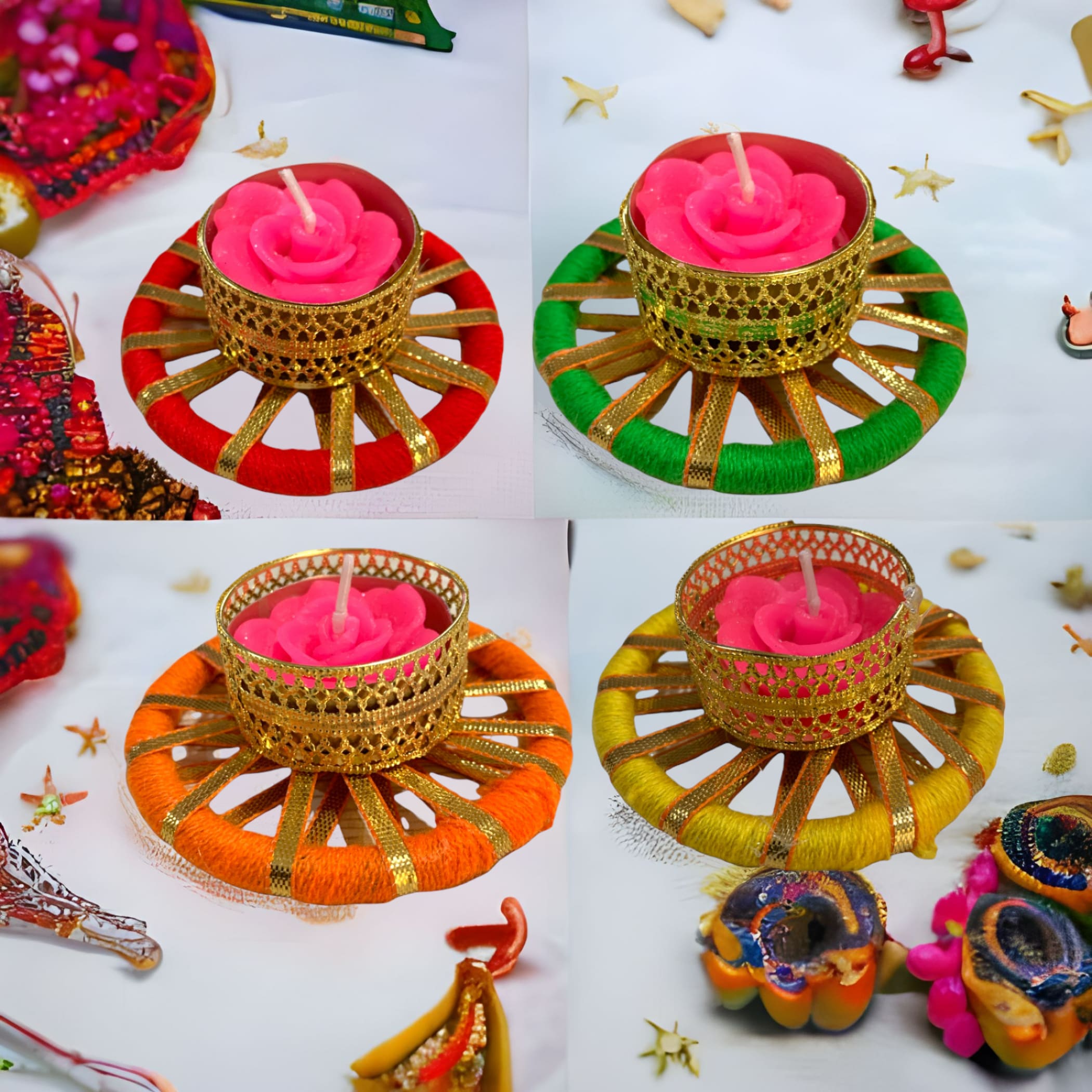 4 ct tealight candle holders eid decoration diwali