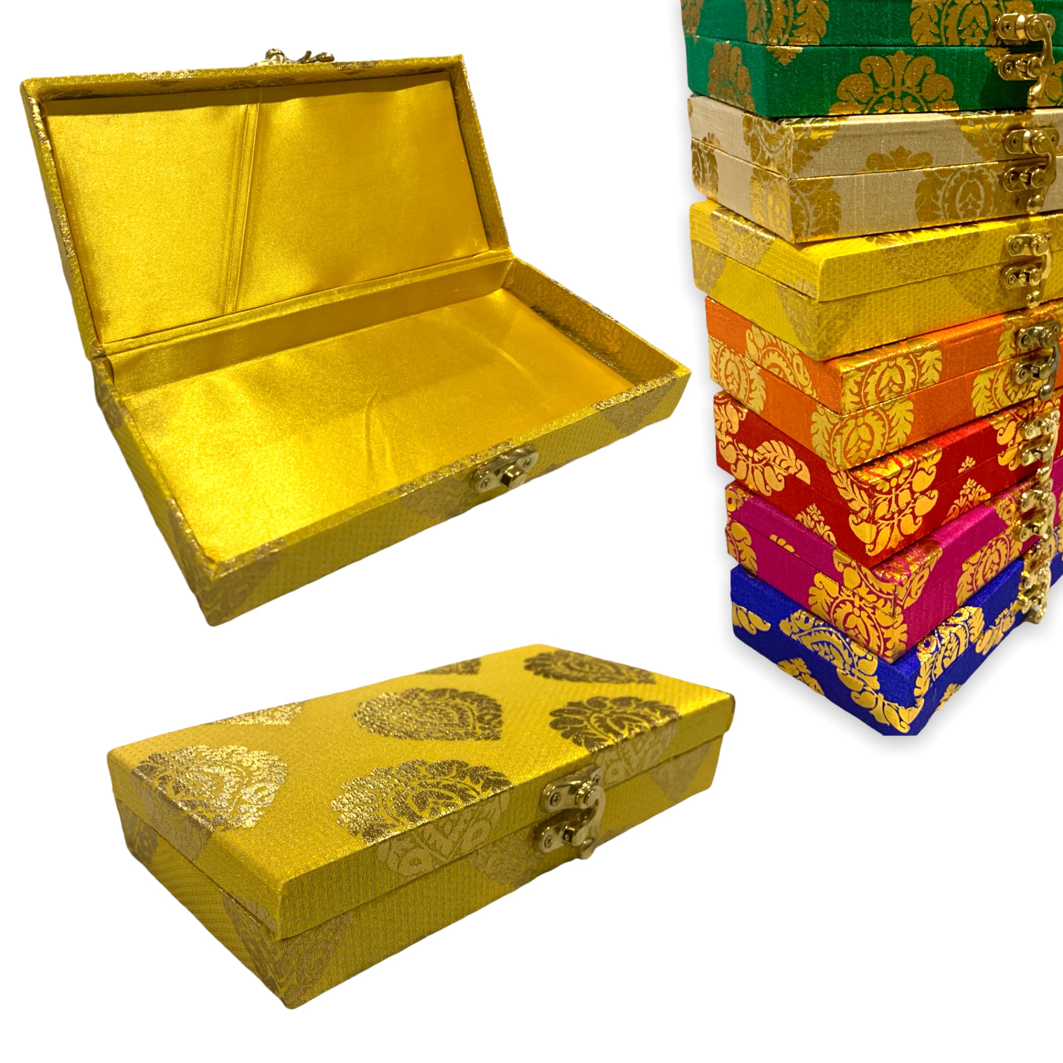 4 pcs brocade jewelry travel organizer box gift boxes favor