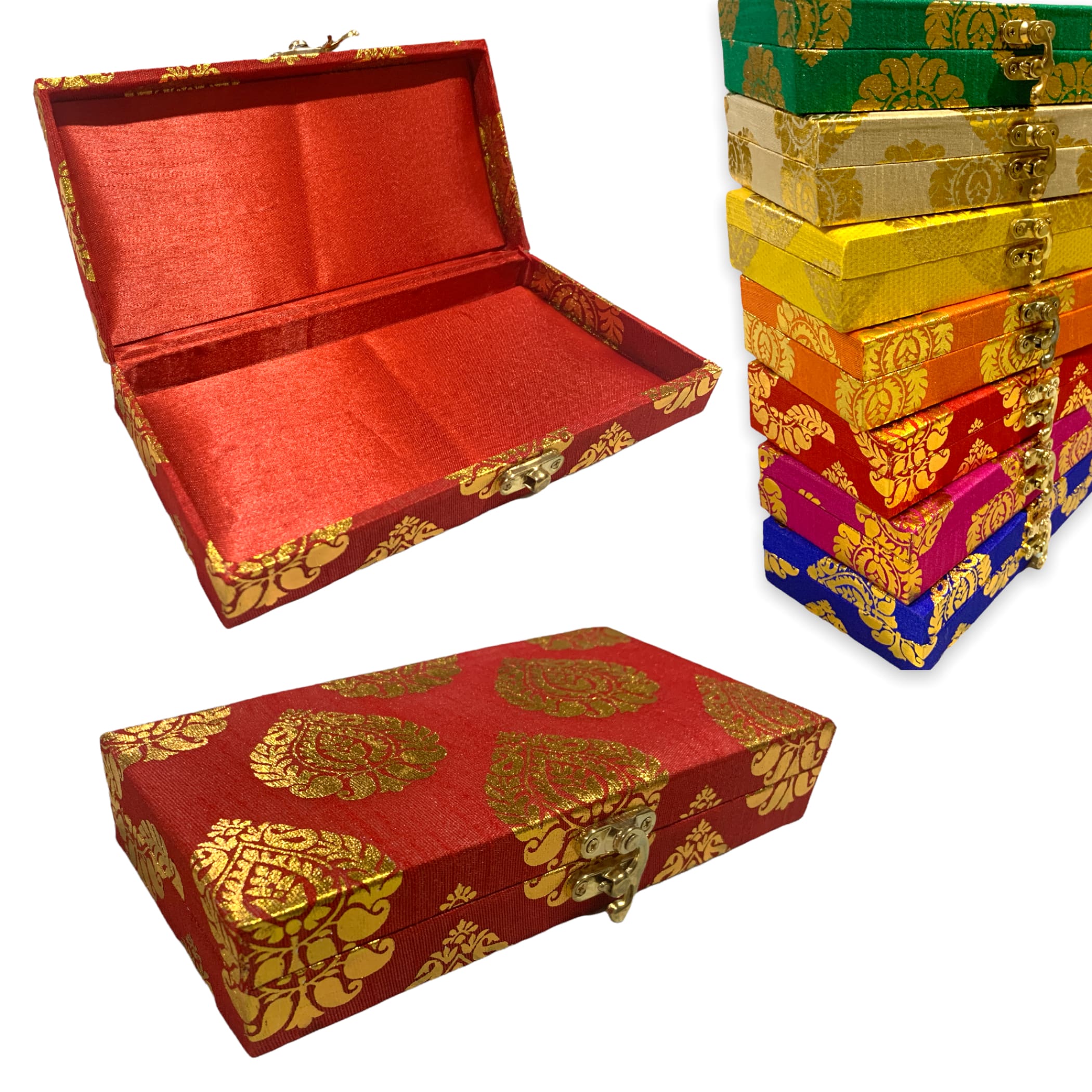 4 pcs brocade jewelry travel organizer box gift boxes favor