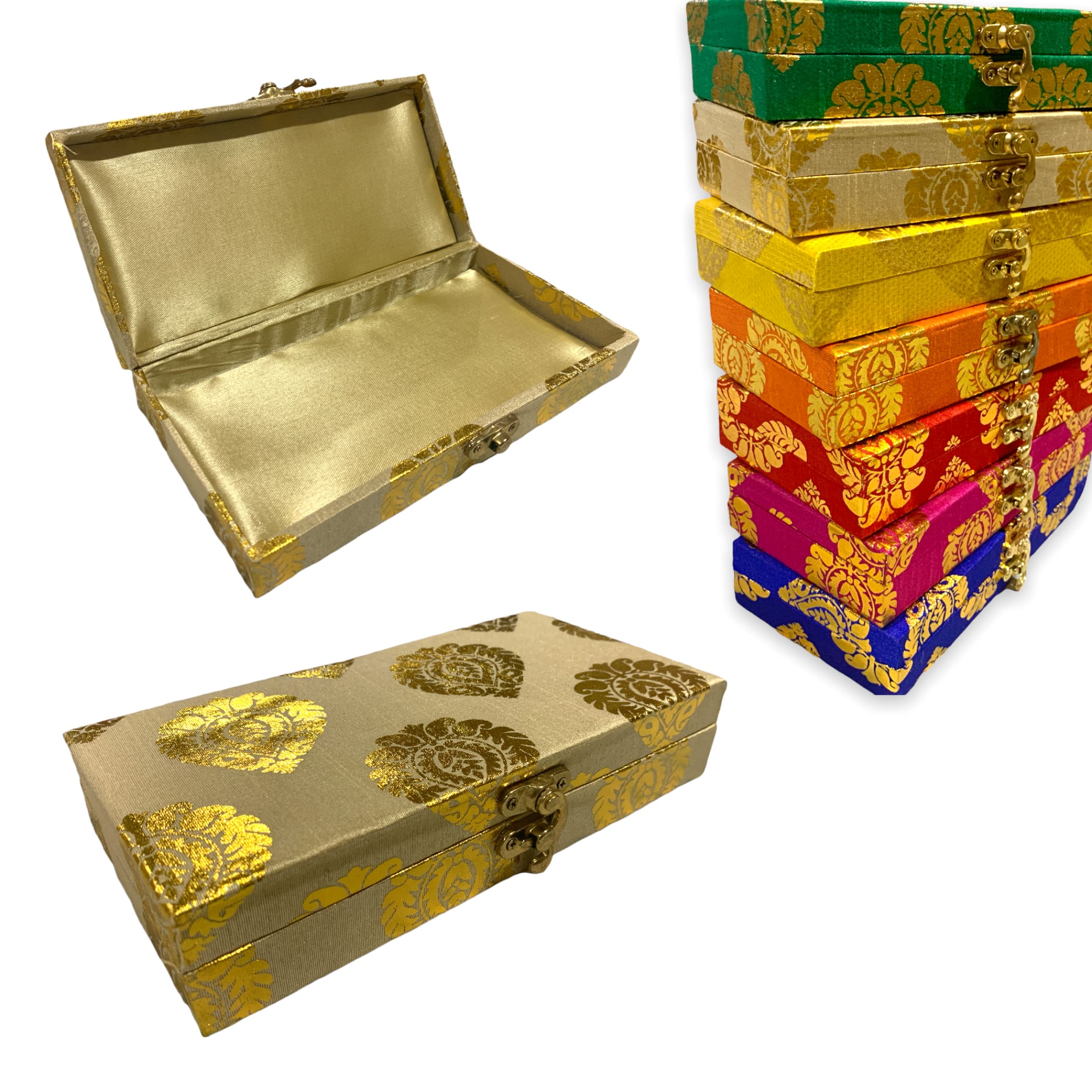 4 pcs brocade jewelry travel organizer box gift boxes favor