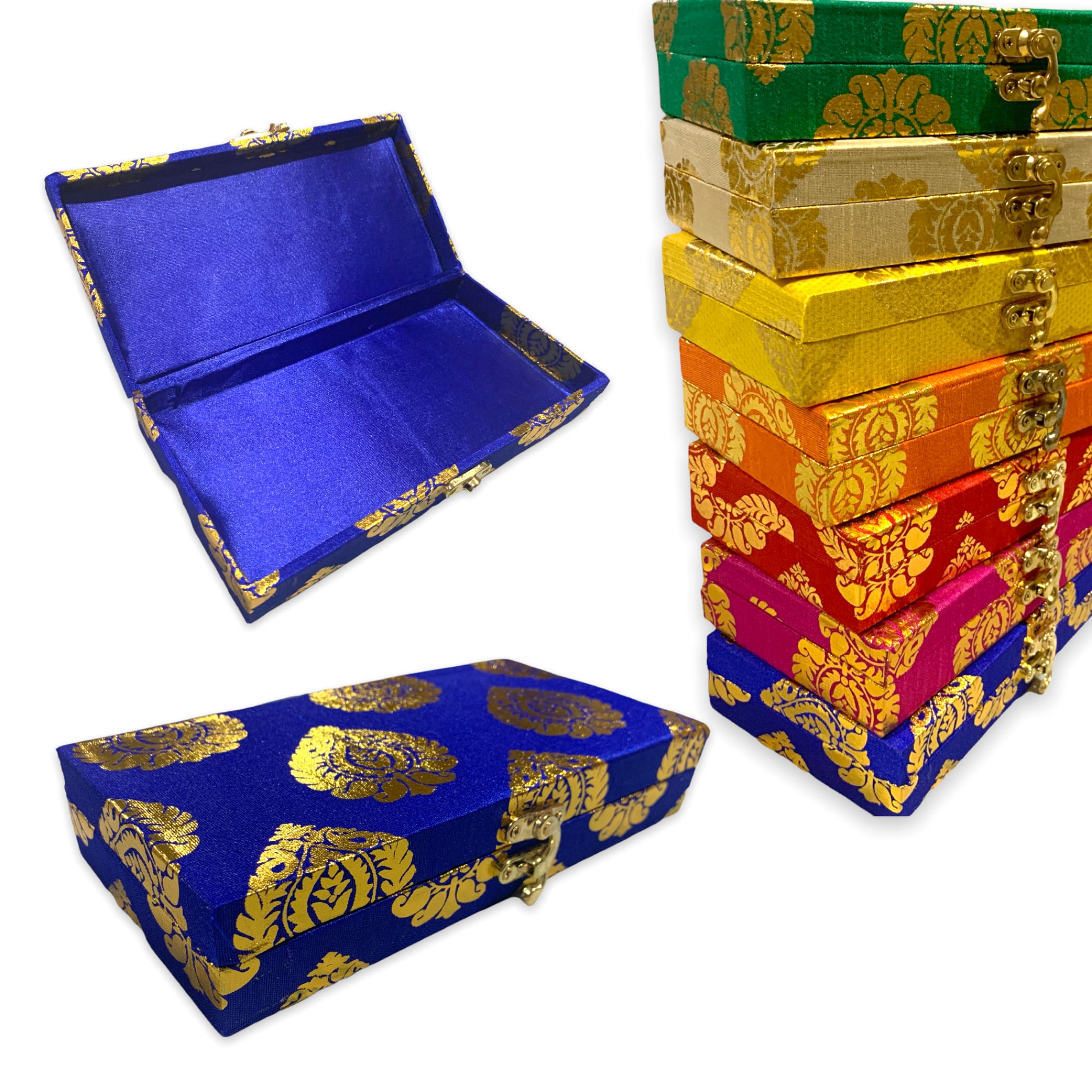 4 pcs brocade jewelry travel organizer box gift boxes favor
