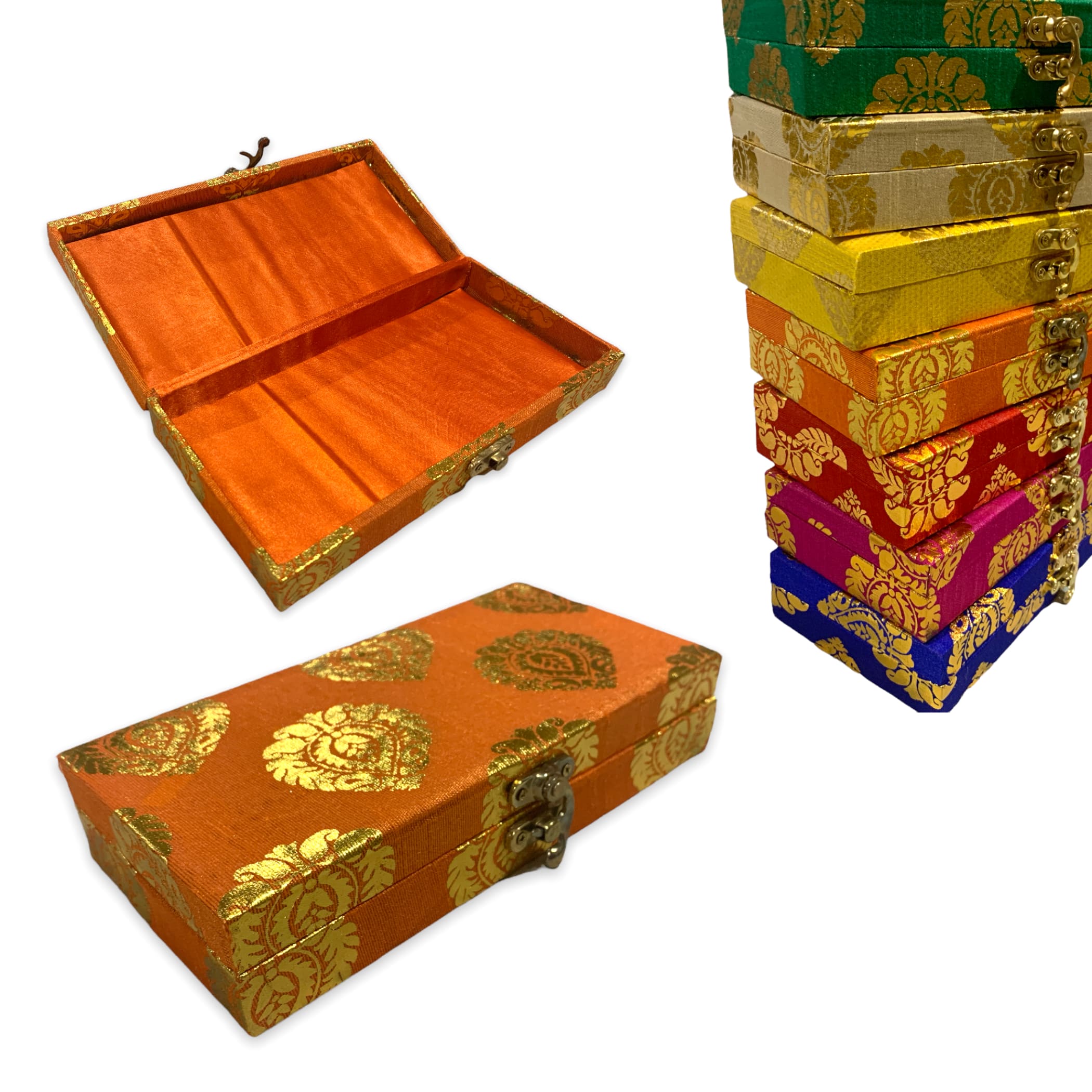 4 pcs brocade jewelry travel organizer box gift boxes favor