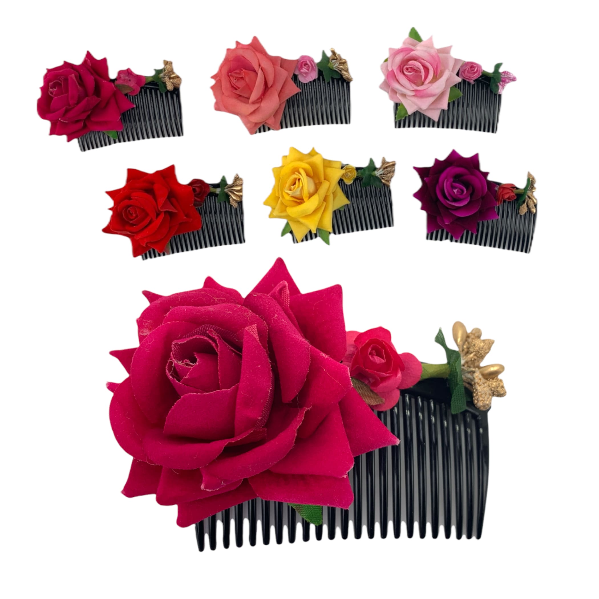 4 pcs rose hair accessories indian bridal floral clips