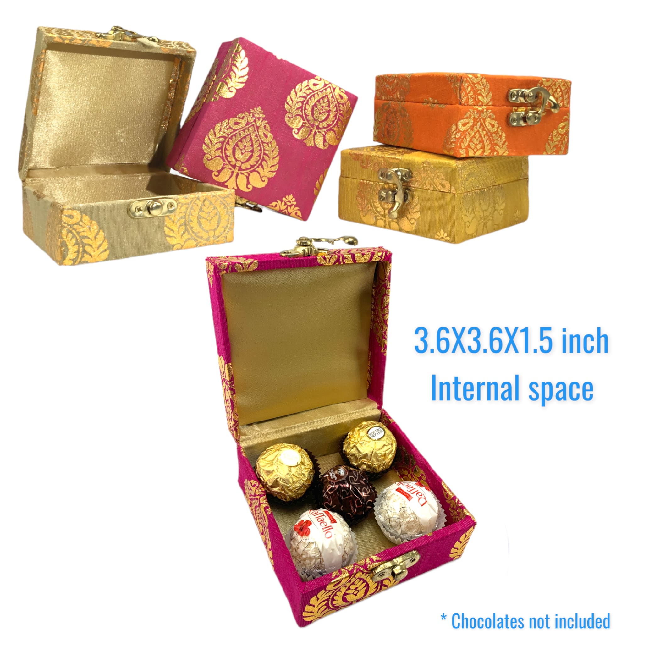 4 pcs small handmade jewelry box brocade gift boxes travel