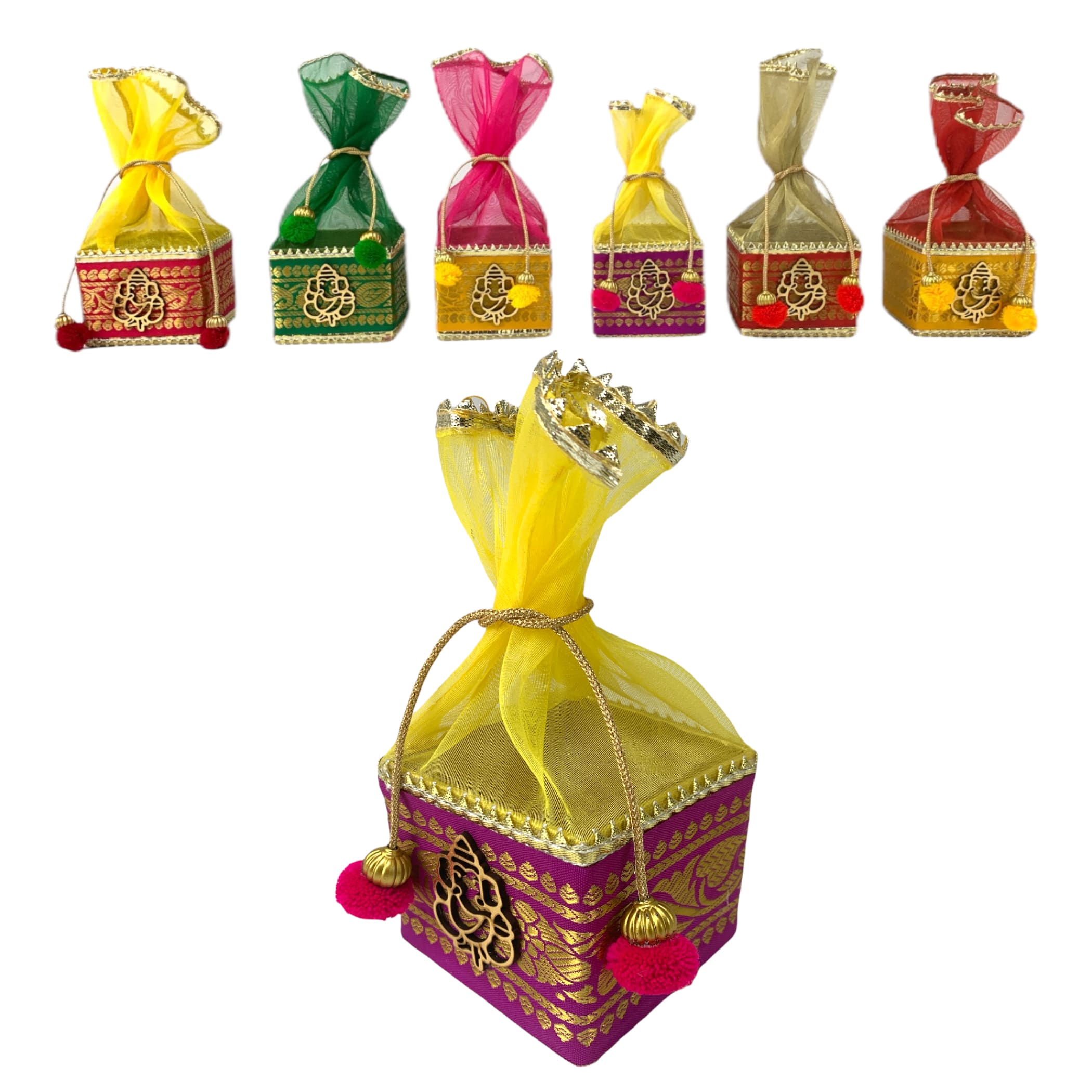 4 pcs: small potli ganesh gift box favor for indian muslim