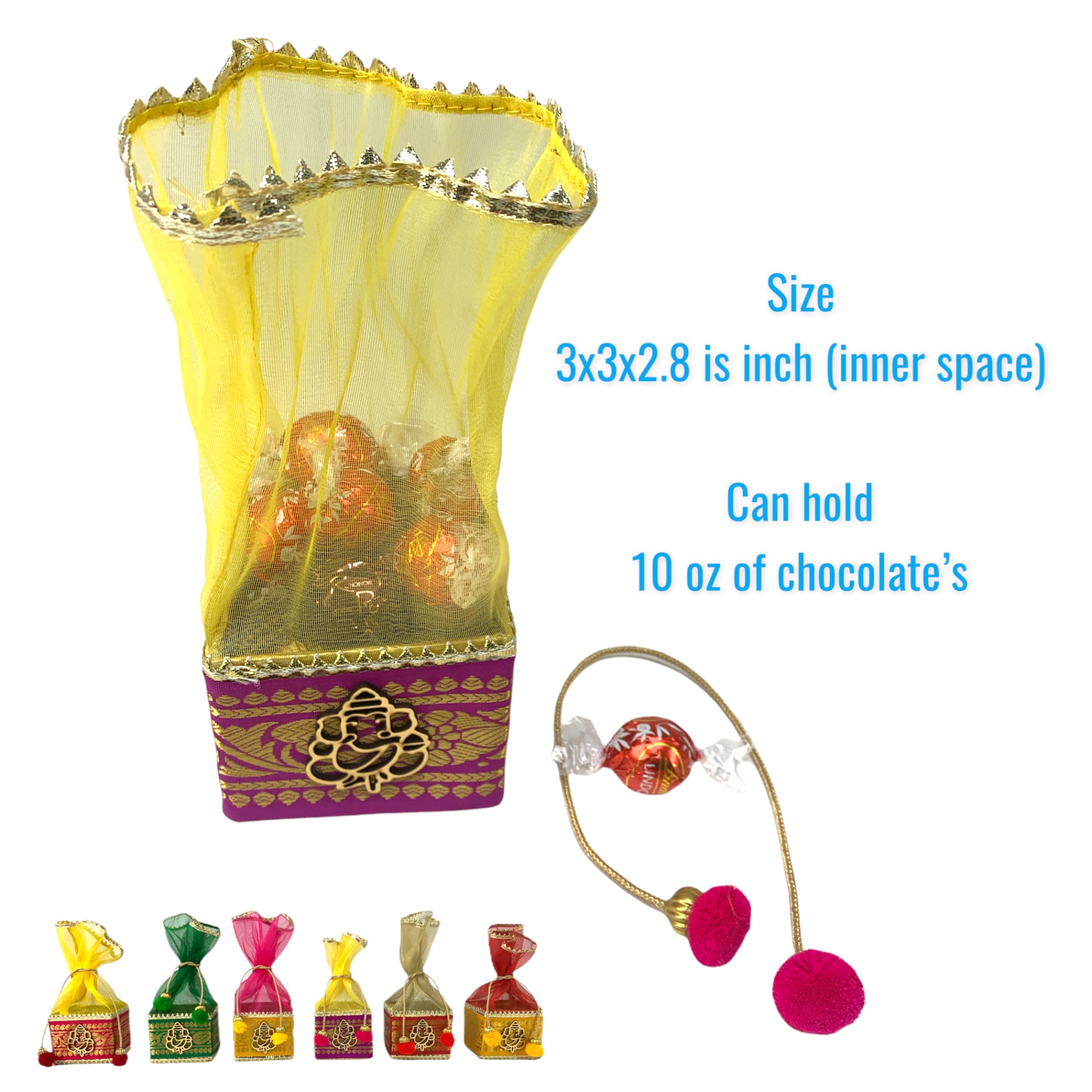 4 pcs: small potli ganesh gift box favor for indian muslim