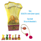 Pack of 4 small potli gift box decorative net ganesha