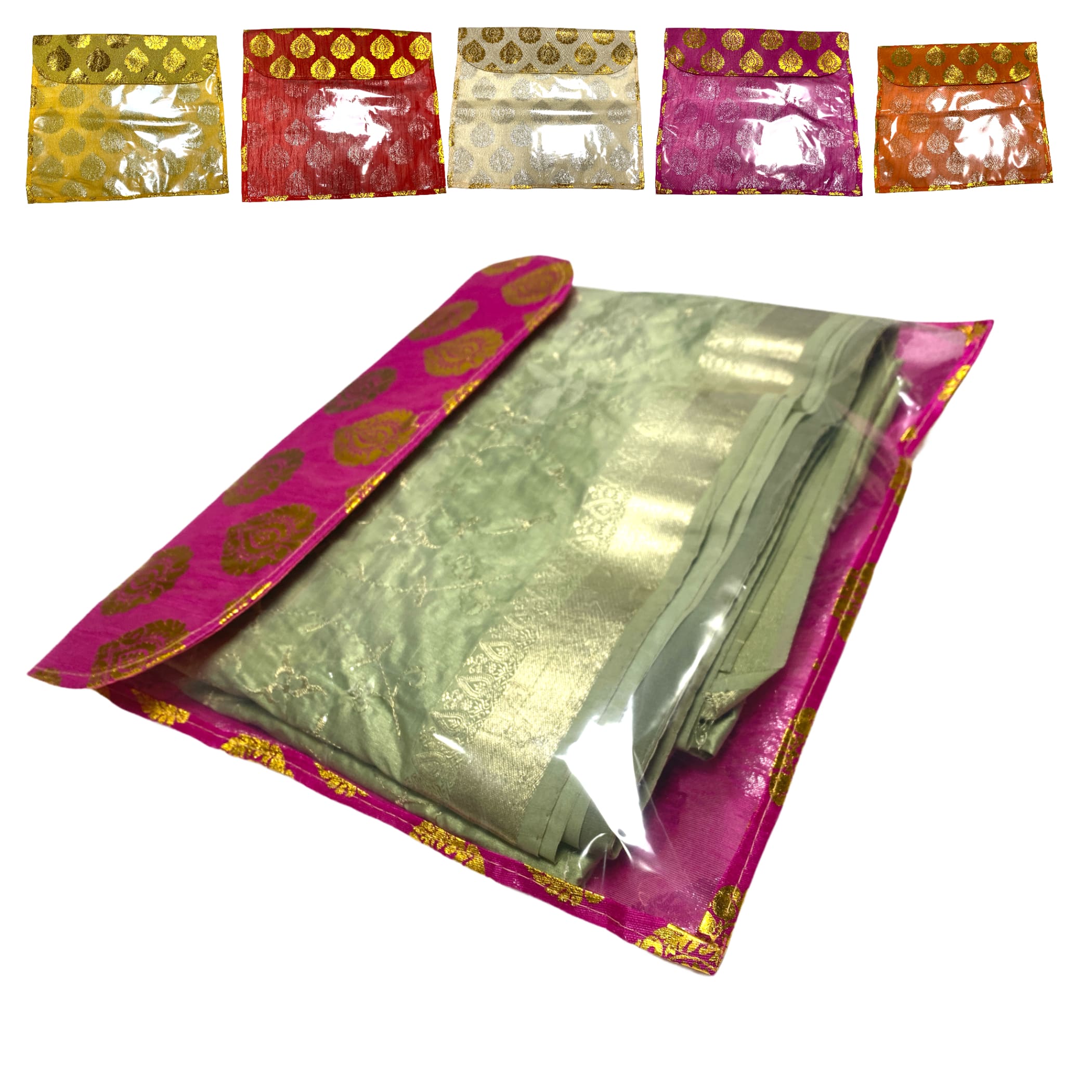 5 assorted brocade sari bags saree lehnga cover storage bag