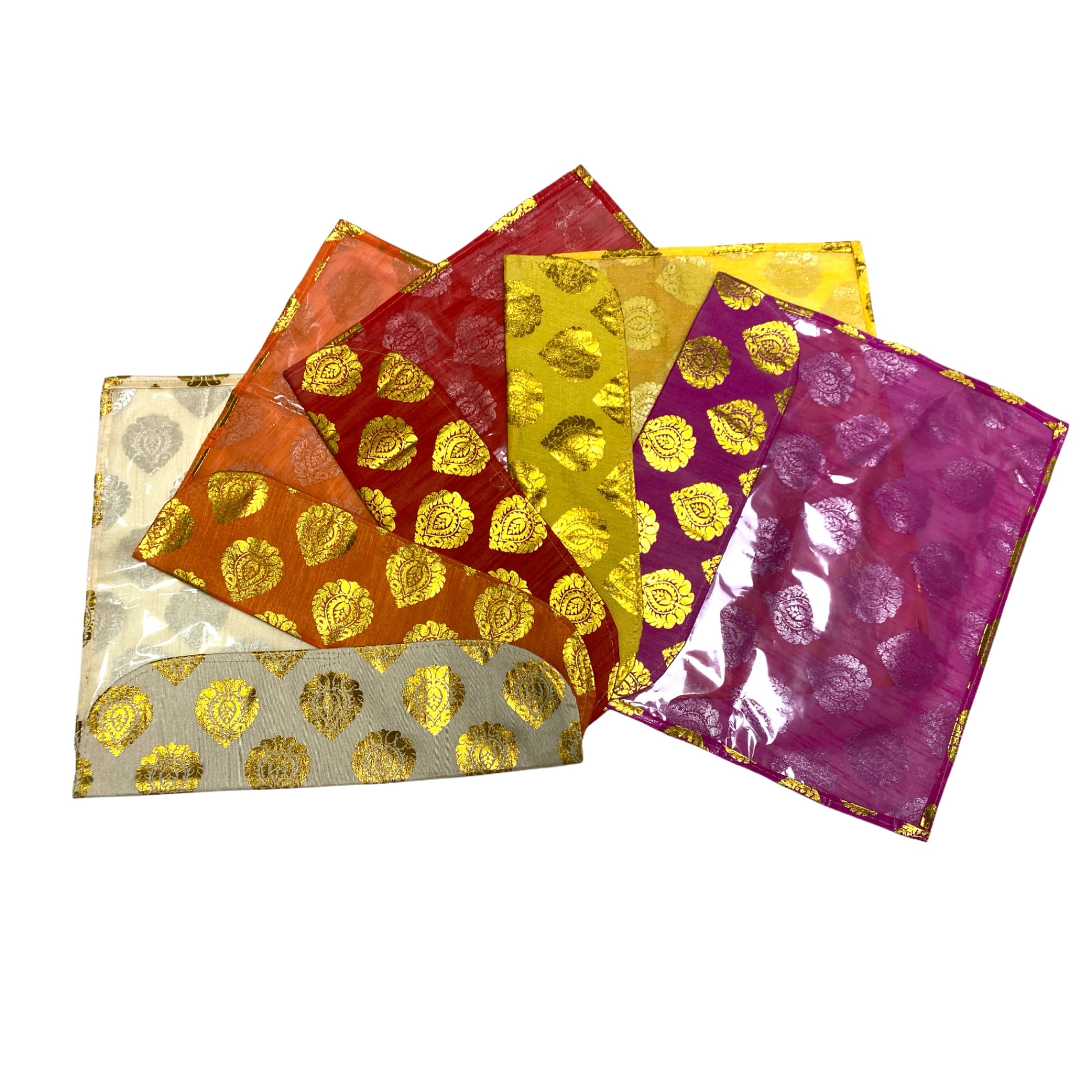 5 assorted brocade sari bags saree lehnga cover storage bag