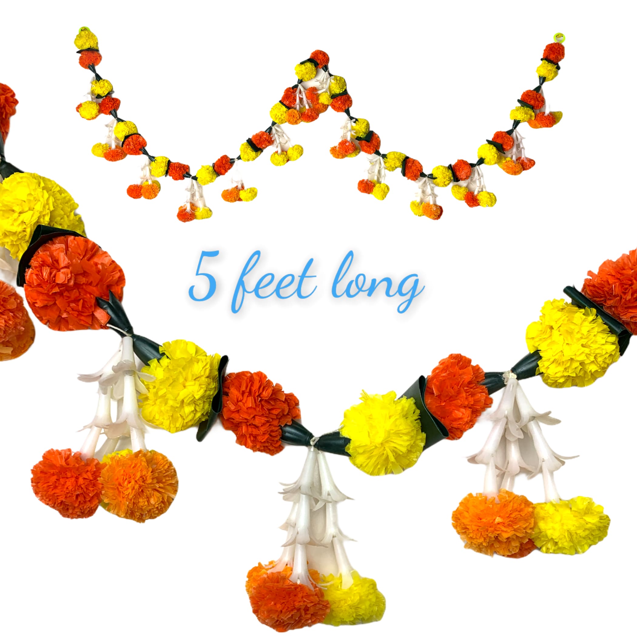 5 feet marigold garland toran indian wedding decoration