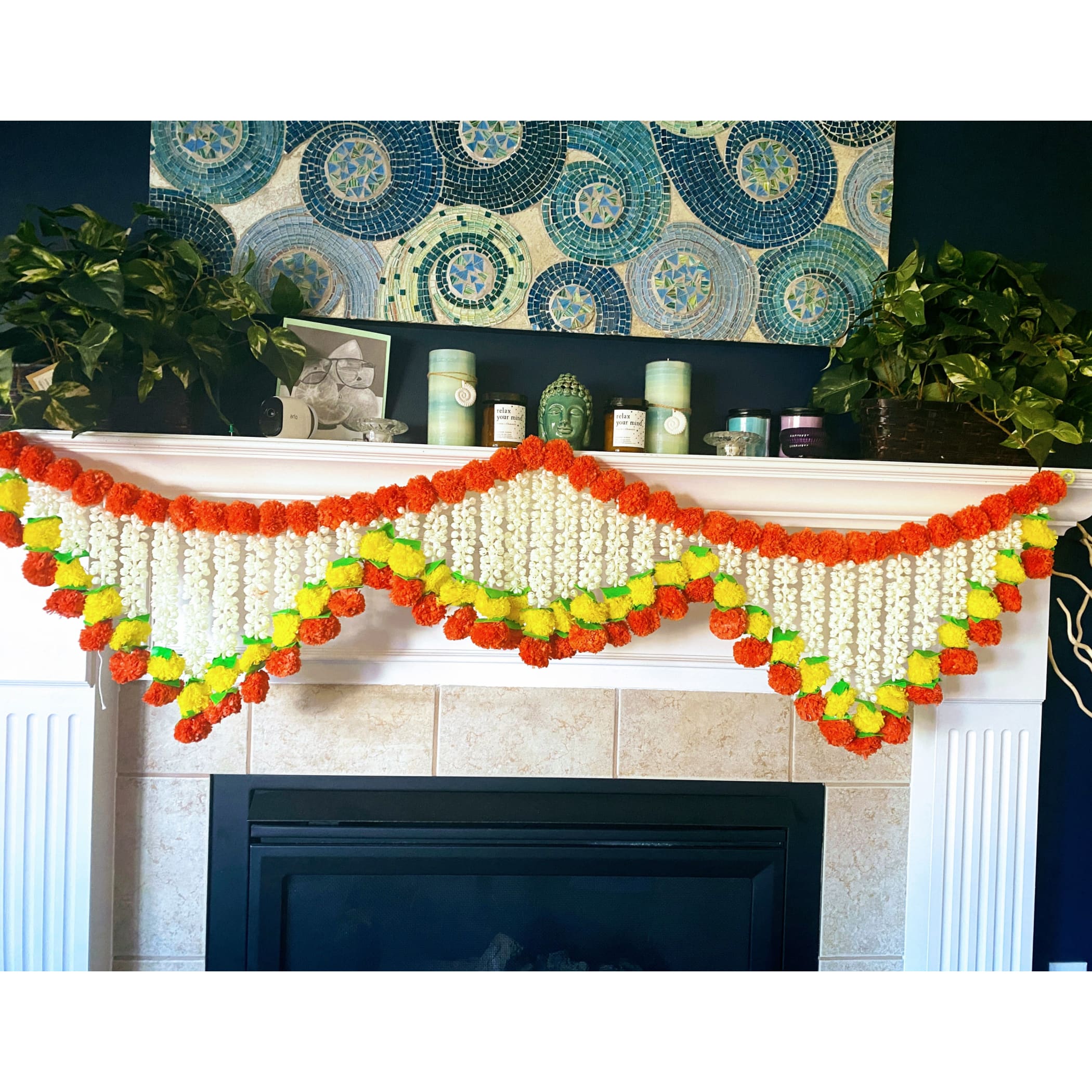 5 feet marigold jasmine toran garland indian wedding