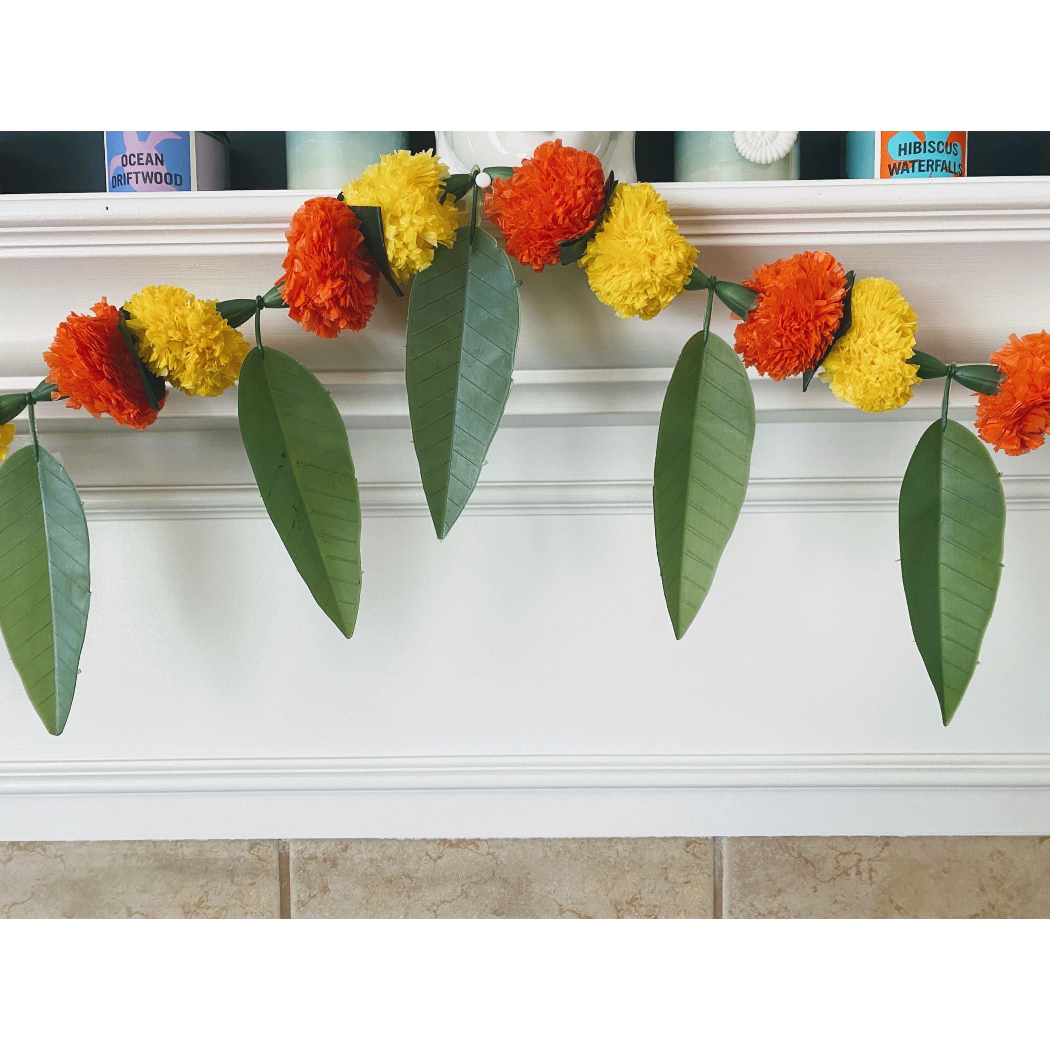 5 Feet Marigold Mango Leaves Toran Garland Indian Wedding