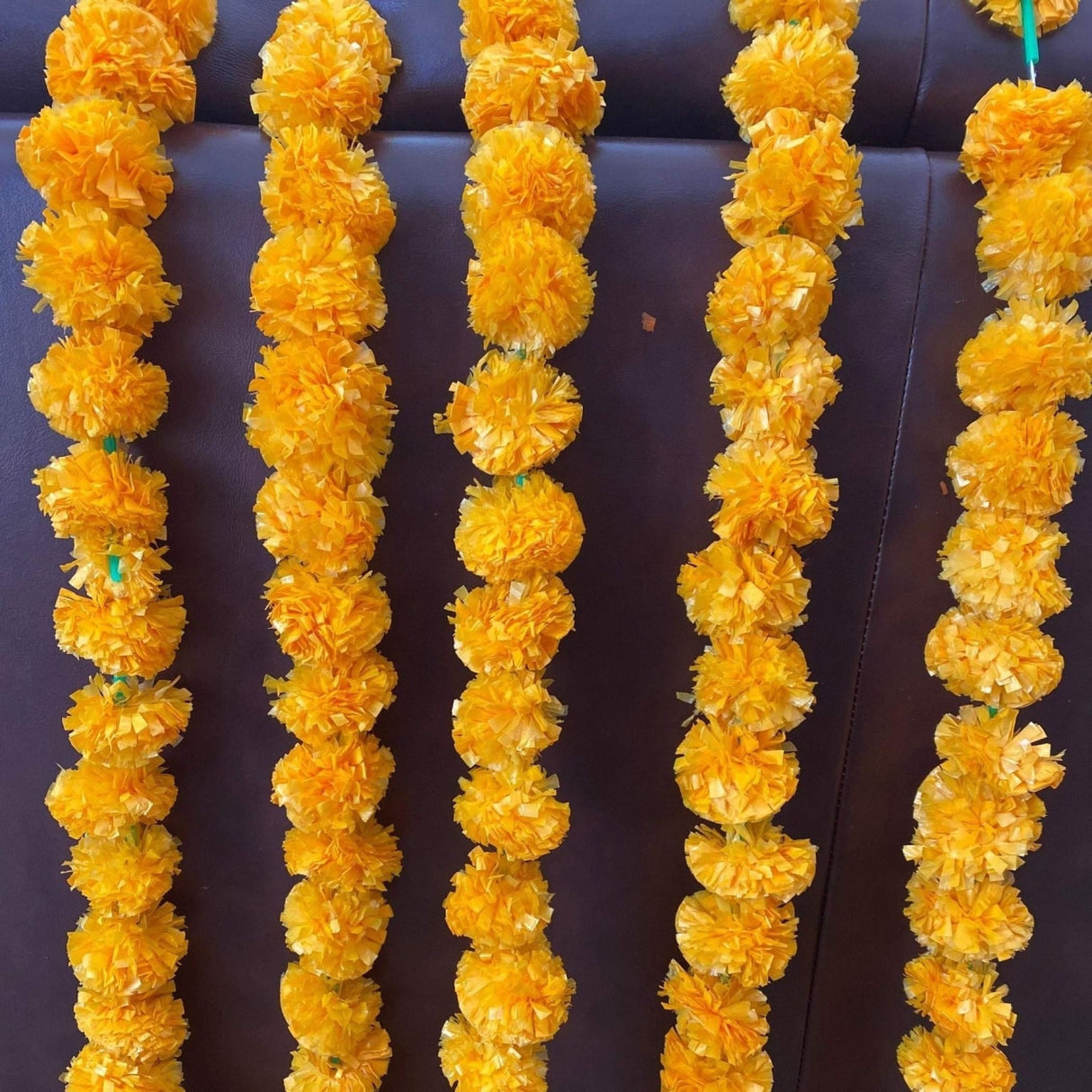 5 strings artificial marigold flowers garland bandhanwar