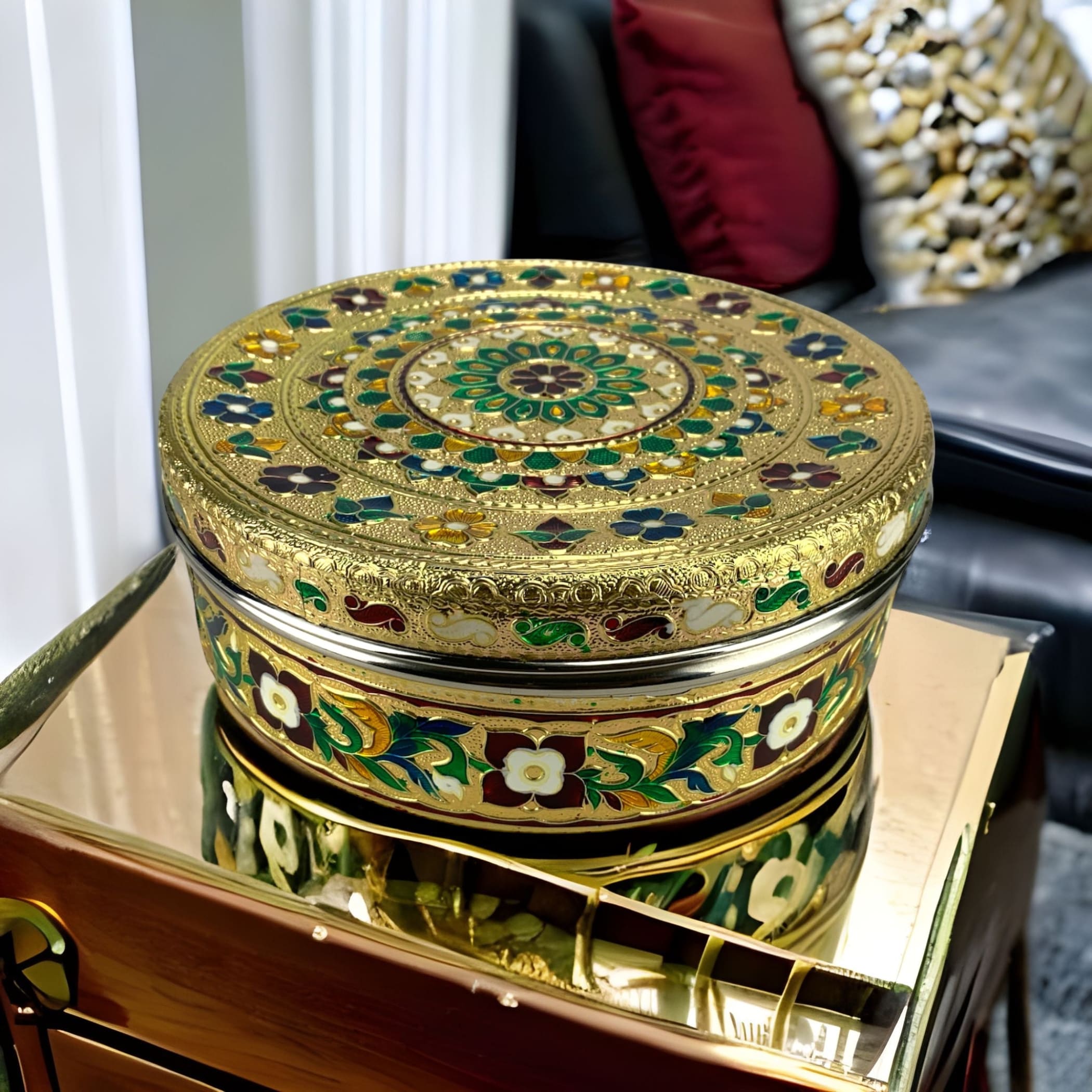 7.5 inches steel roti papad box mehndi favors mithai desi