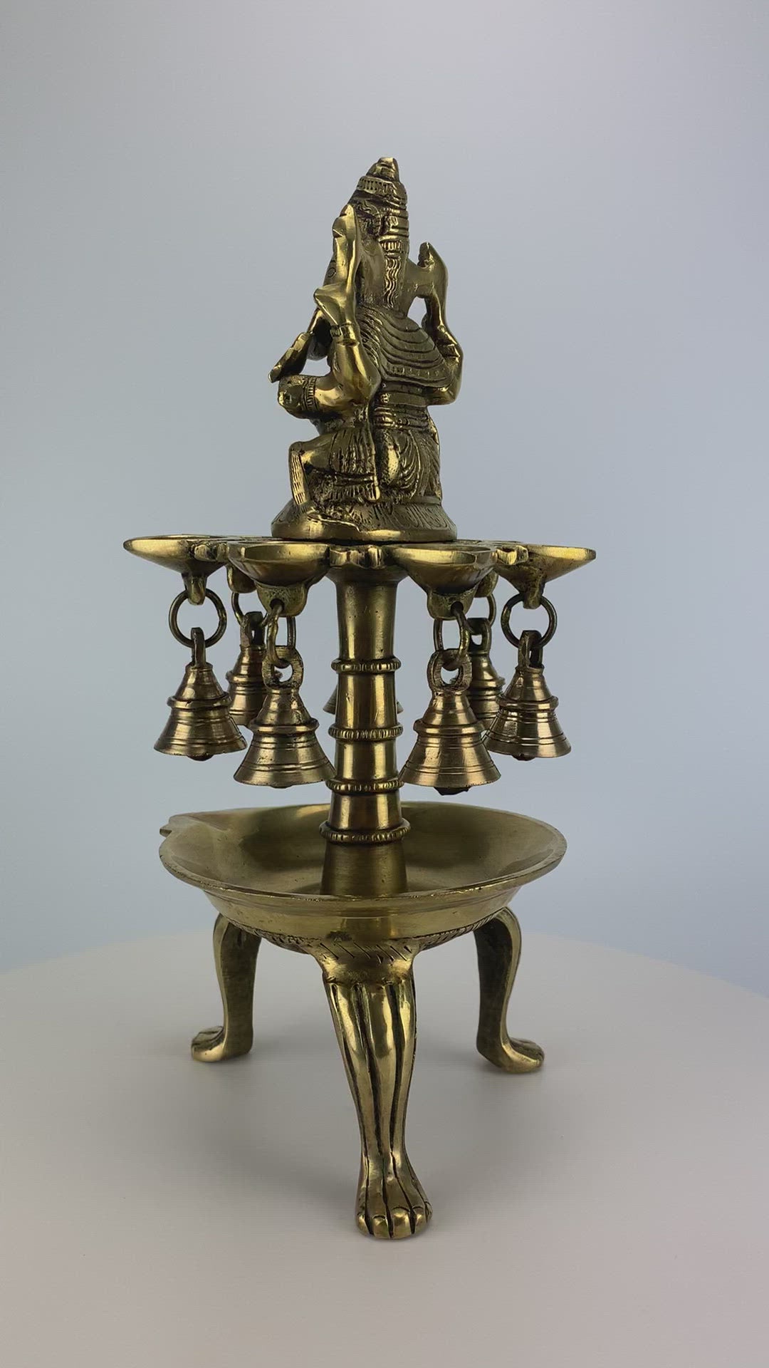 Ganesh Brass Oil Tall Diya, Diya For Home Decor, Samai Diya, Diwali Decor, Brass Oil Diya Lamp, Altar Temple Decor, Brass Oil Lamp, Kathu Vilakku, Pooja Diya