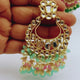 Indian Earrings Bollywood Jhumka Earrings For Women Jhumki Gold Plating Chandbali Kundan & Pearl Earring For Girls Ethnic Pakistani Chandelier Jhumkas For Bridal