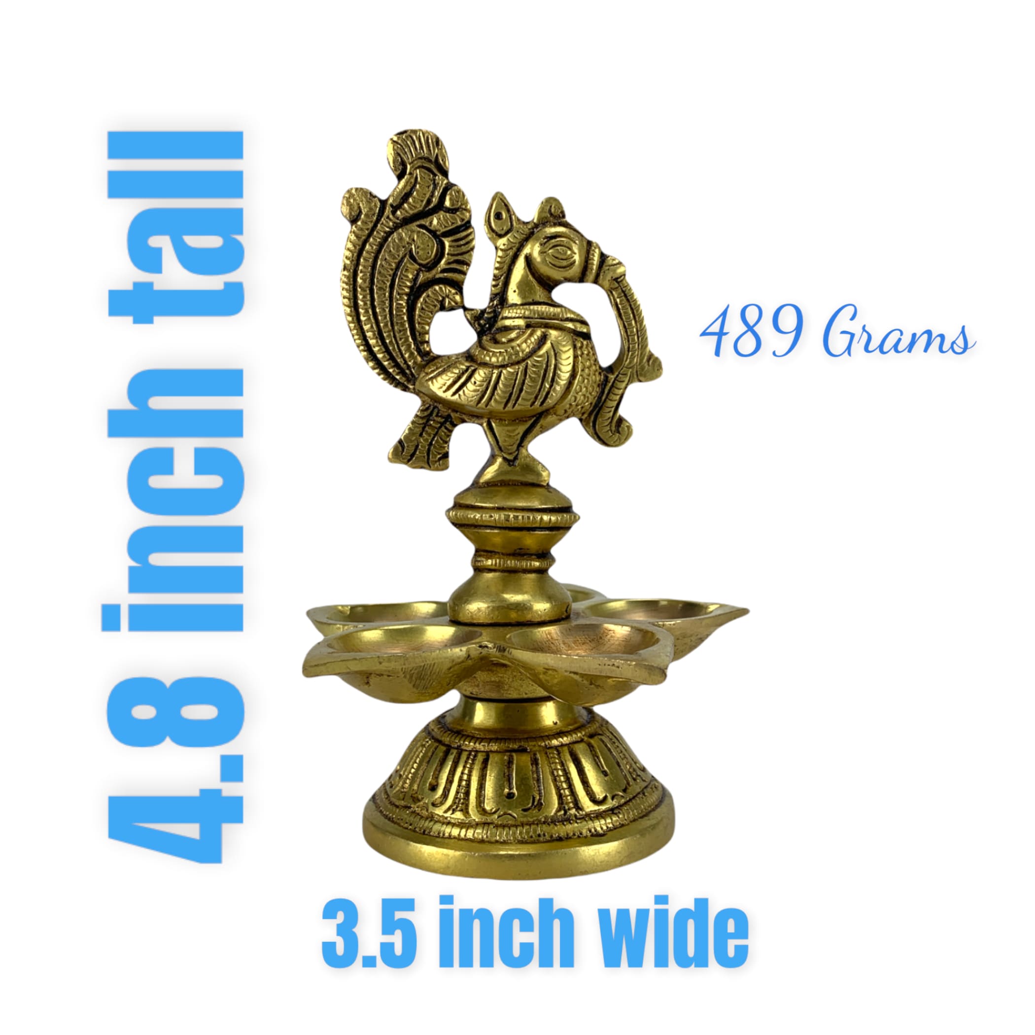 Annam deepak brass oil samai diya indian peacock with base