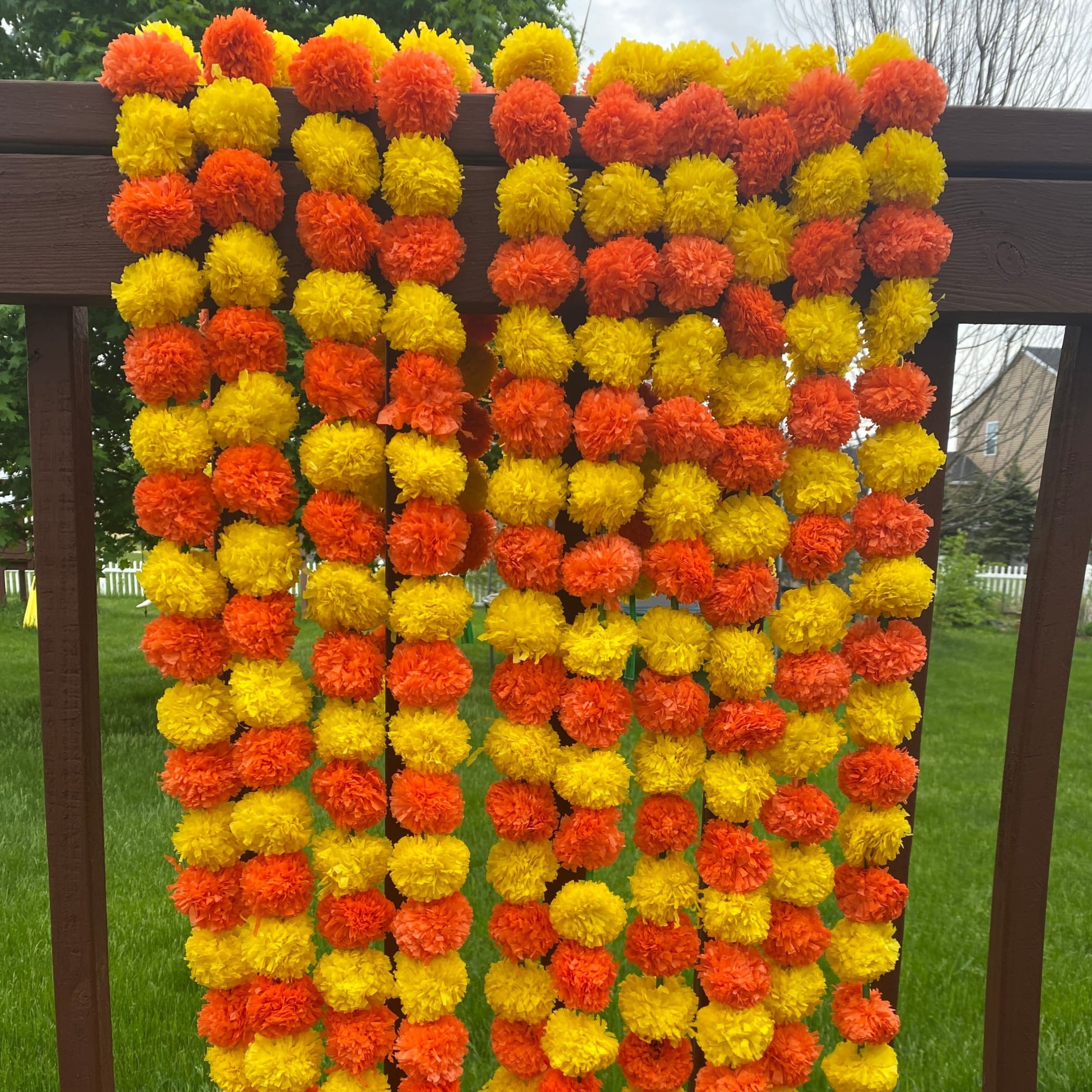Artificial Yellow Orange Marigold Strings Diwali Decoration
