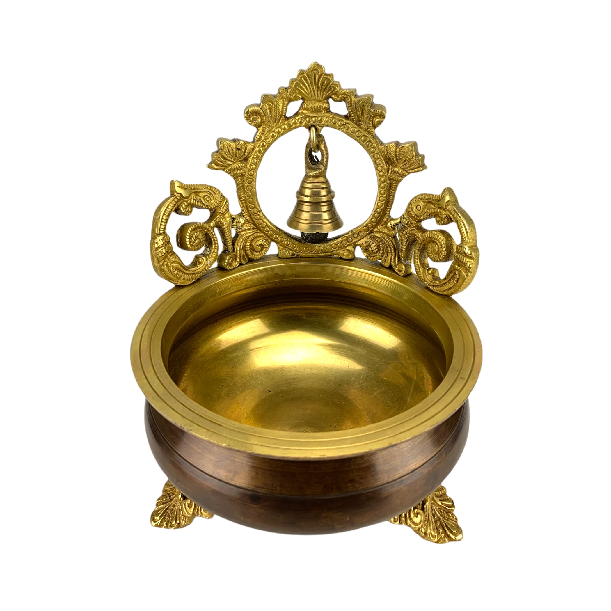 Bell brass urli bowl center table decor showpiece for indian