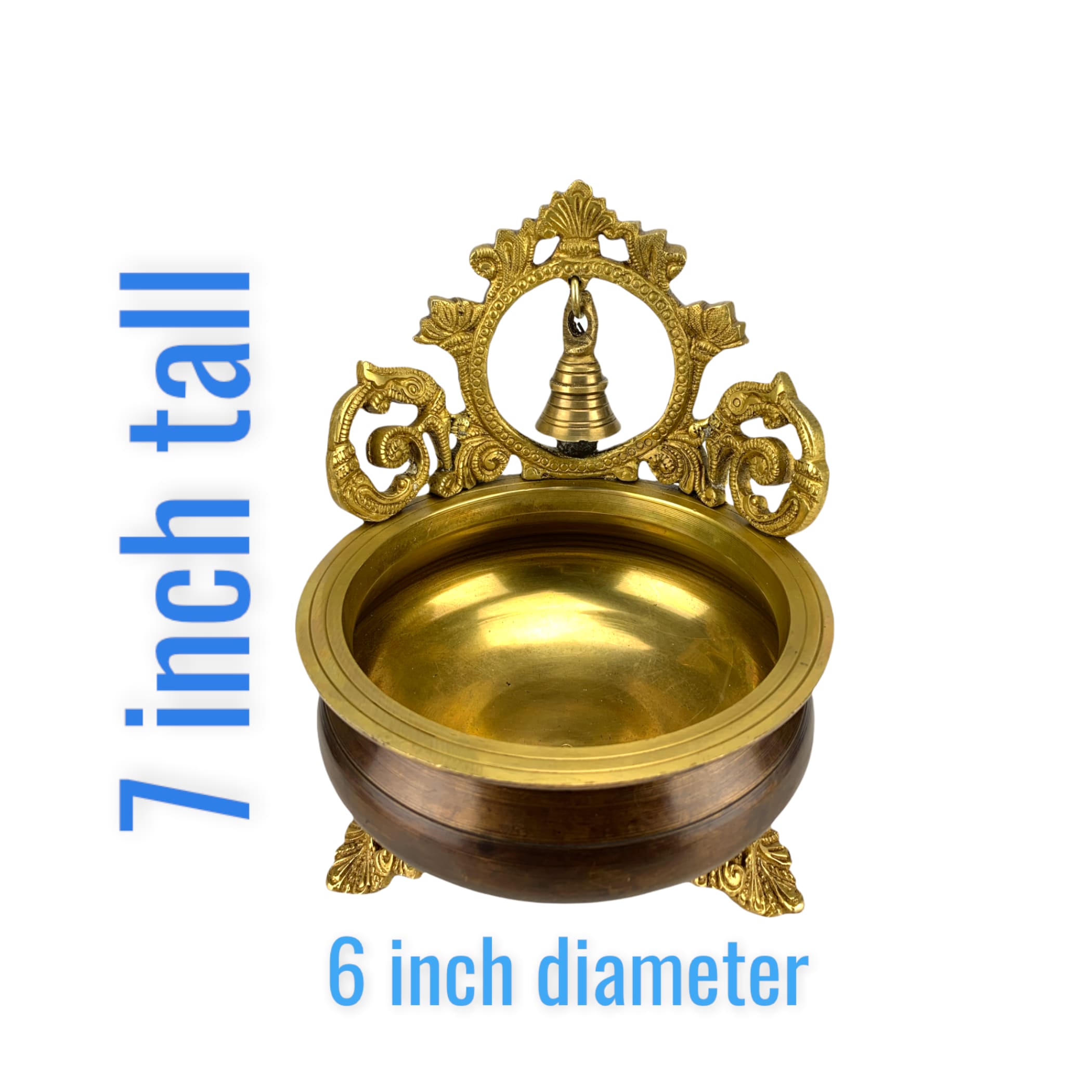 Bell brass urli bowl center table decor showpiece for indian