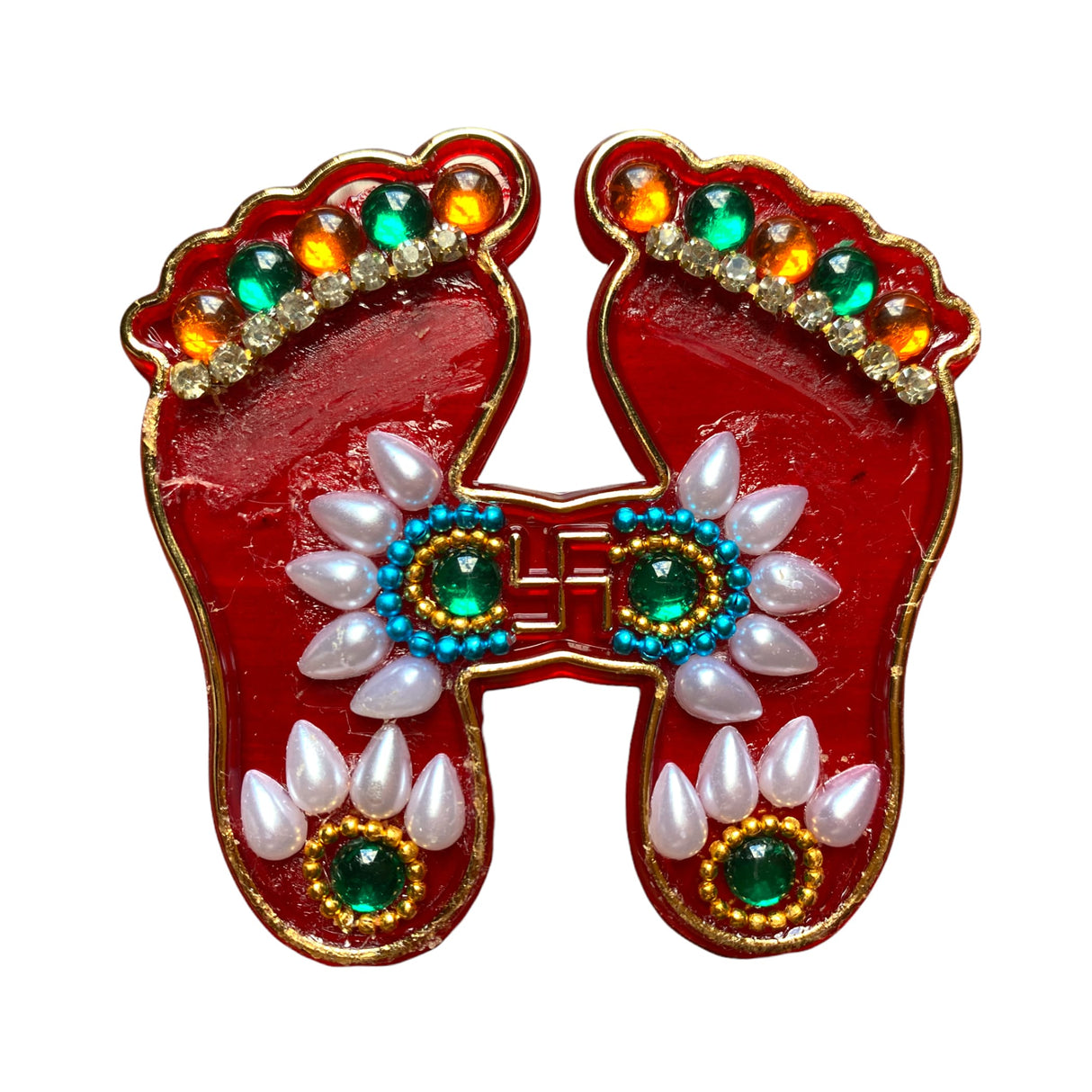 Big acrylic laxmi feet deewali decor lakshmi pagh pooja