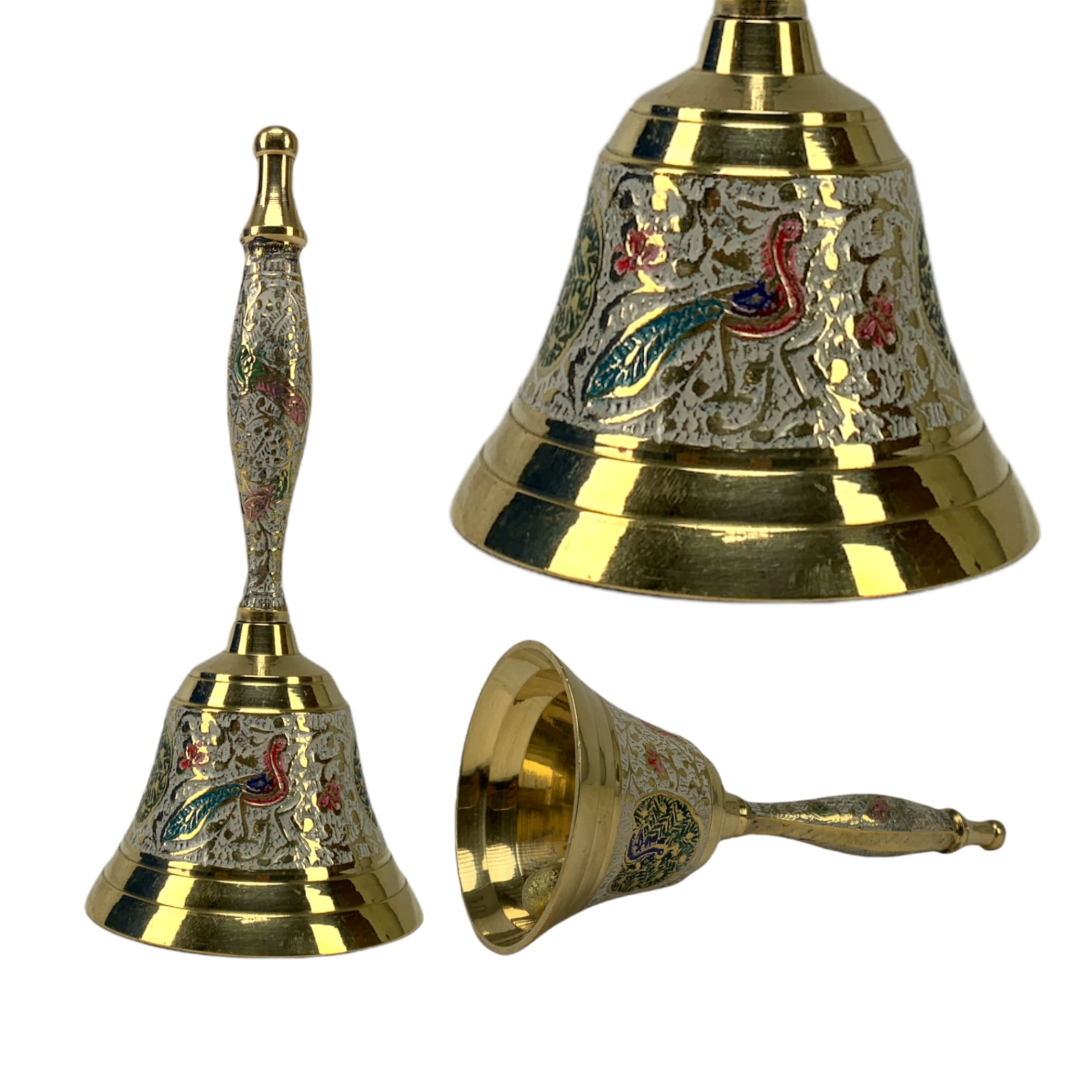 Decorative temple bells brass puja ghanti hindu bell