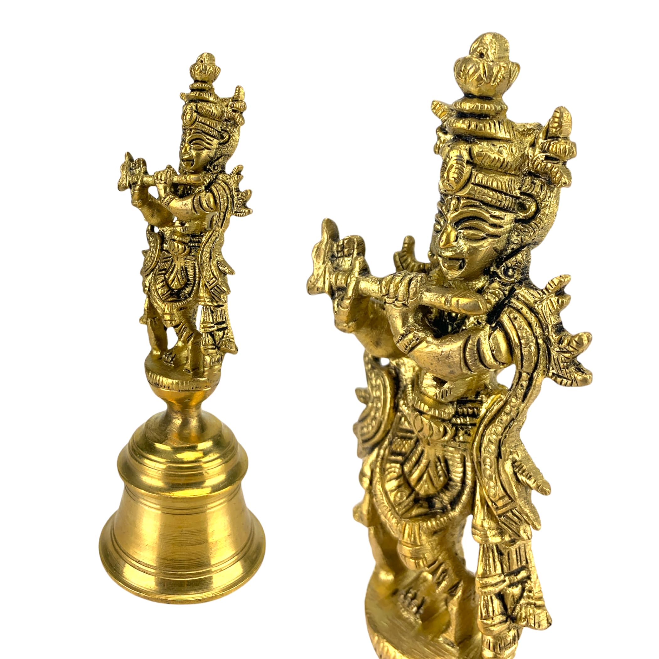 Brass krishna bell indian pooja gopal puja ghanti hindu