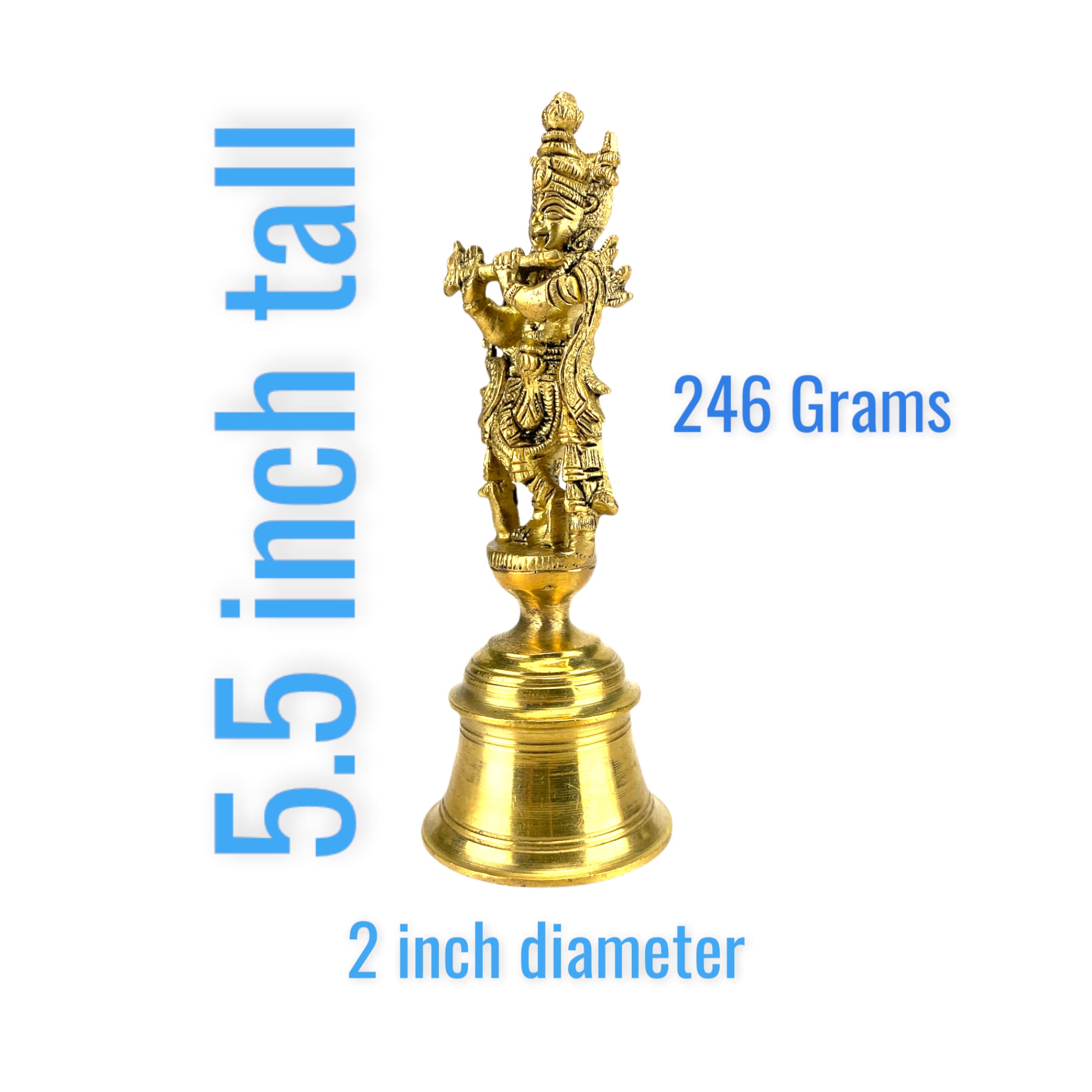 Brass krishna bell indian pooja gopal puja ghanti hindu