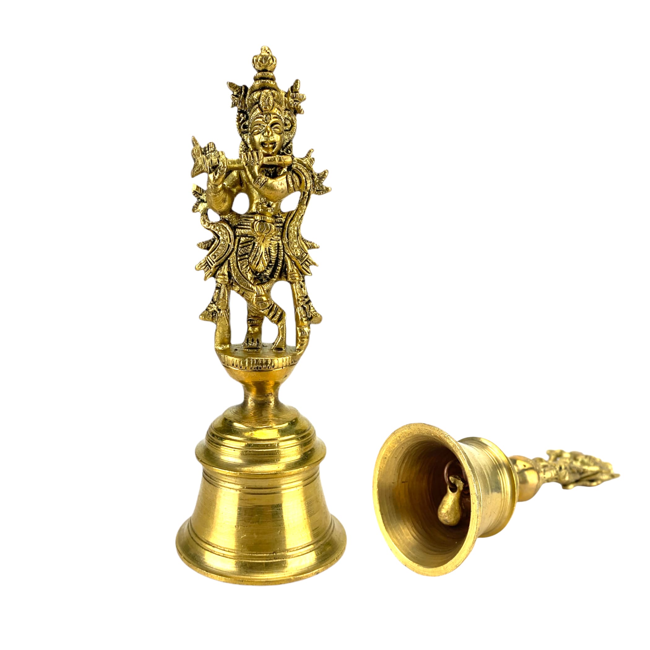 Brass krishna bell indian pooja gopal puja ghanti hindu