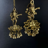 Brass finish ganesh wall hanging idol oil lamp diya