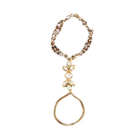 Palm chain bracelet for women kundan indian bridal gold