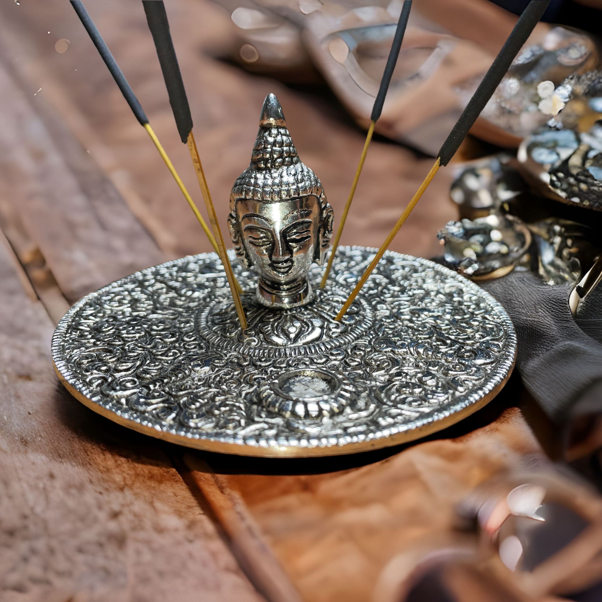 Buddha incense holder stick tray home small