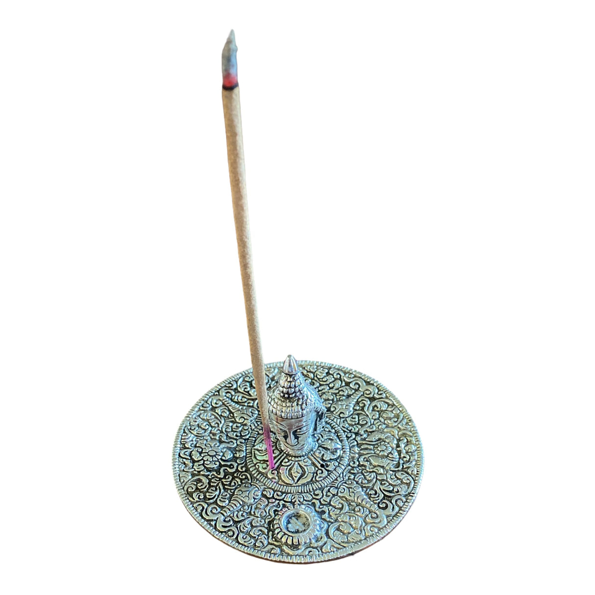 Buddha incense stick and cone holder german silver