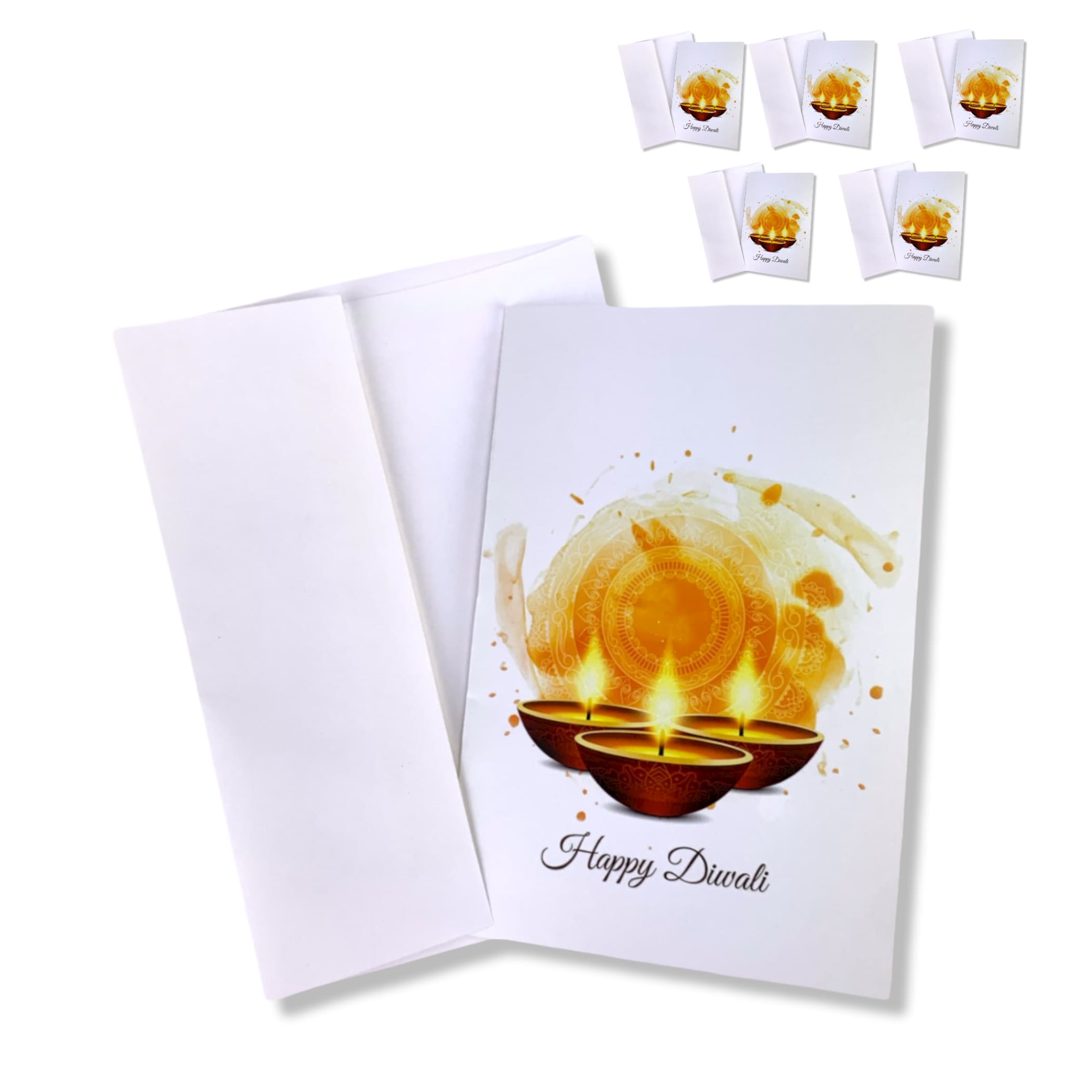 Pack of 5/25/50 diwali greeting card deepawali cards set