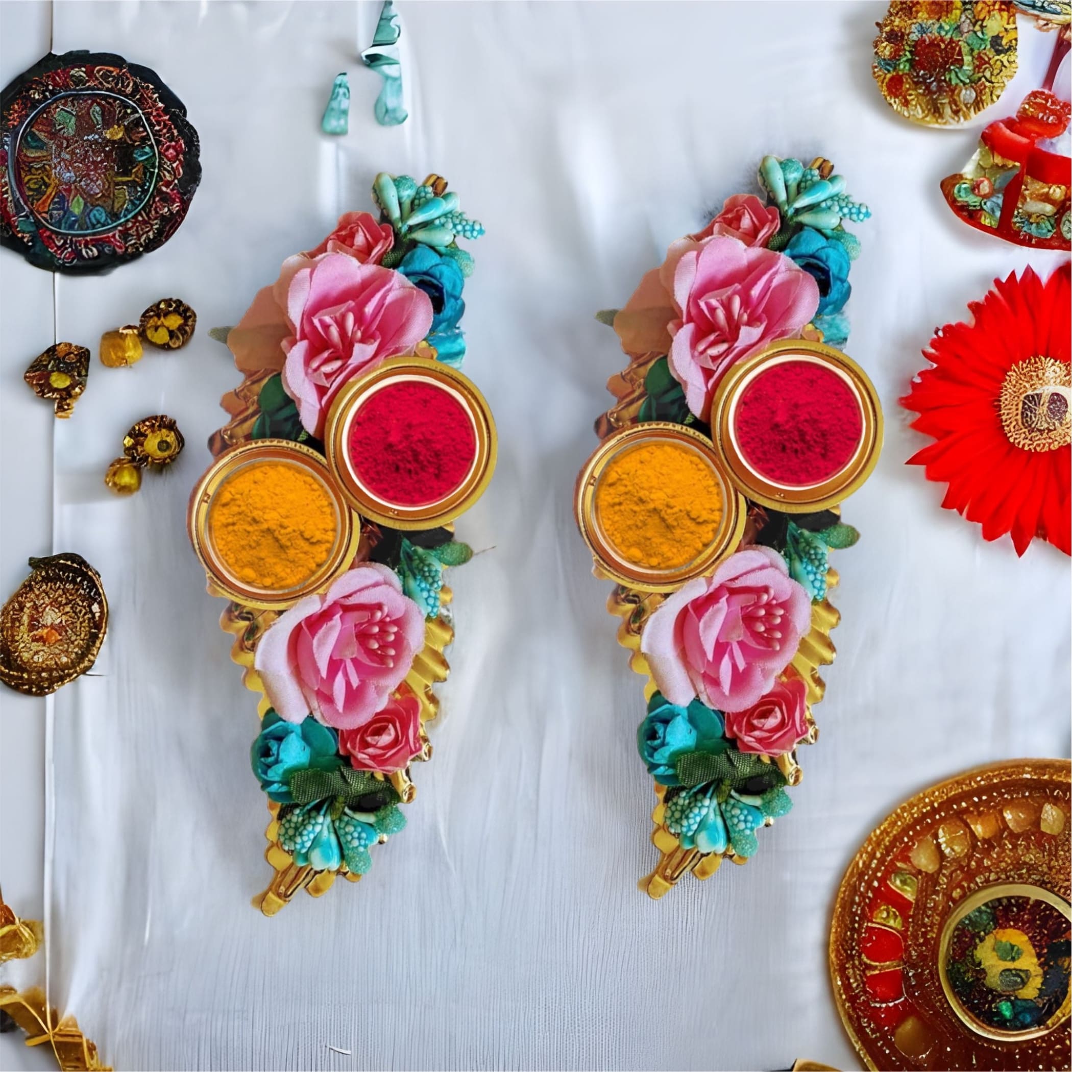 Bulk haldi kumkum thali holder pooja return gift indian