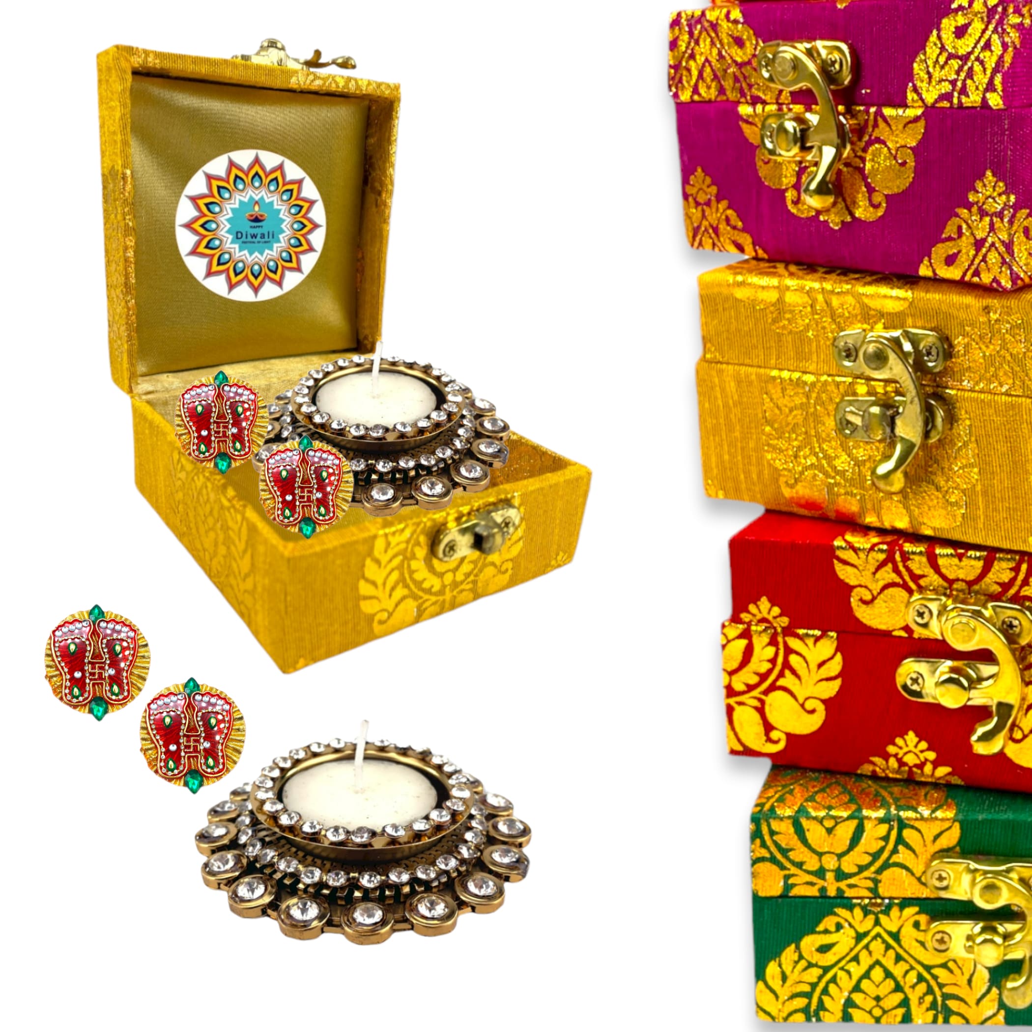 Candle holder personalize diwali gifts boxes navratri gift
